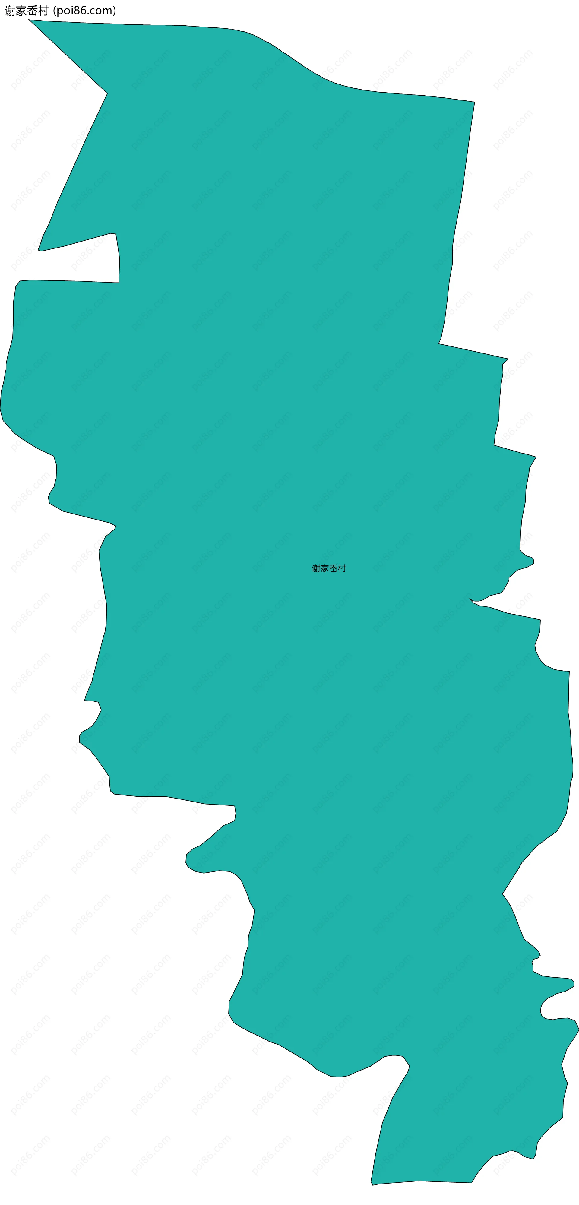 谢家岙村边界地图