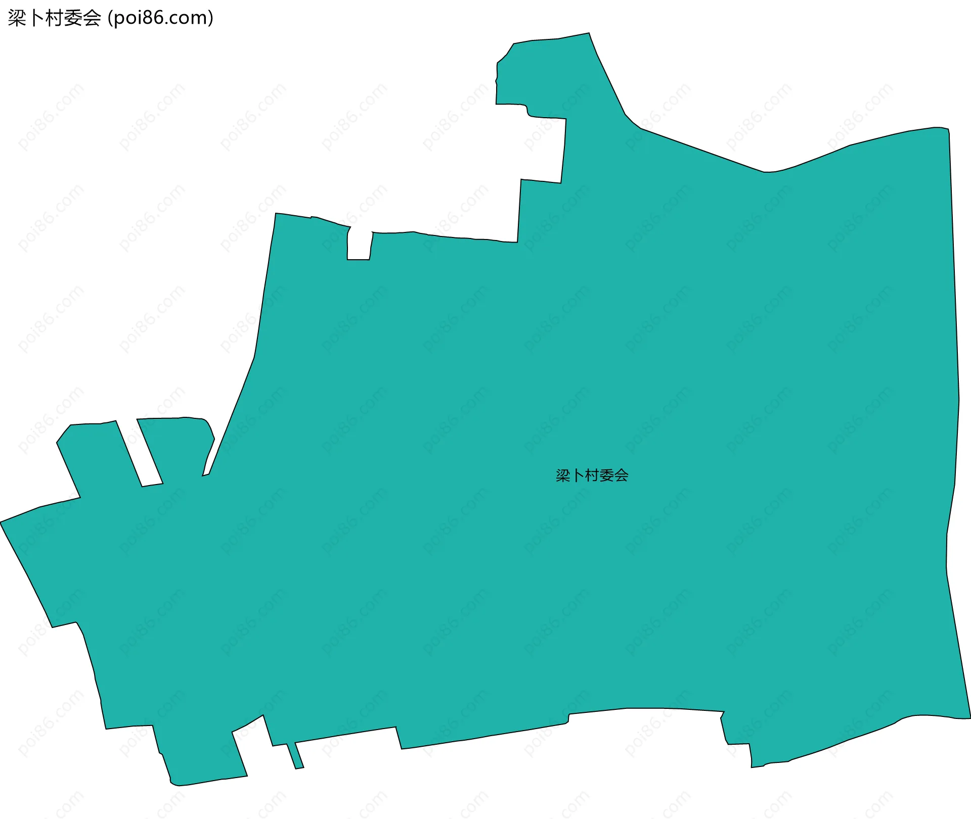 梁卜村委会边界地图