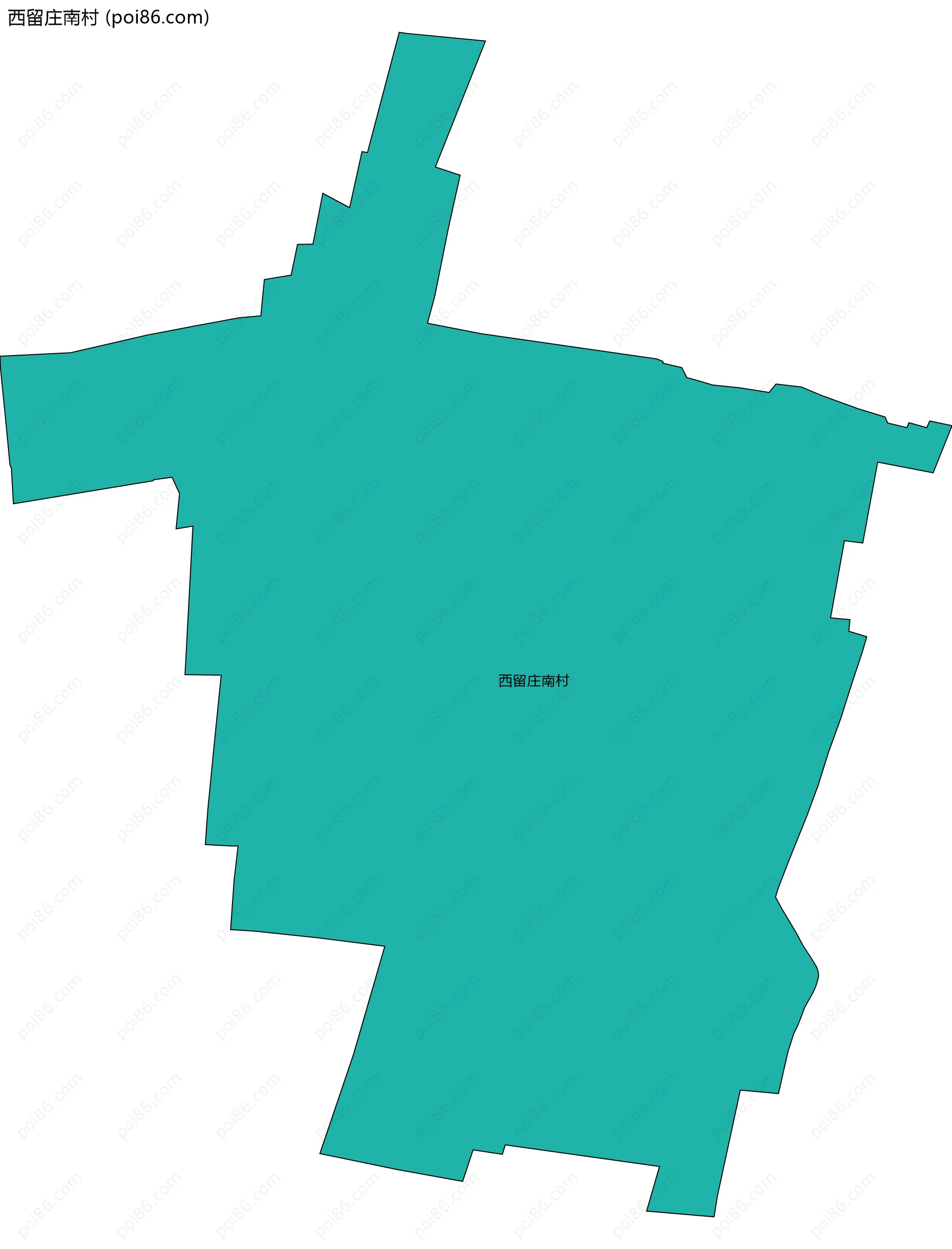 西留庄南村边界地图