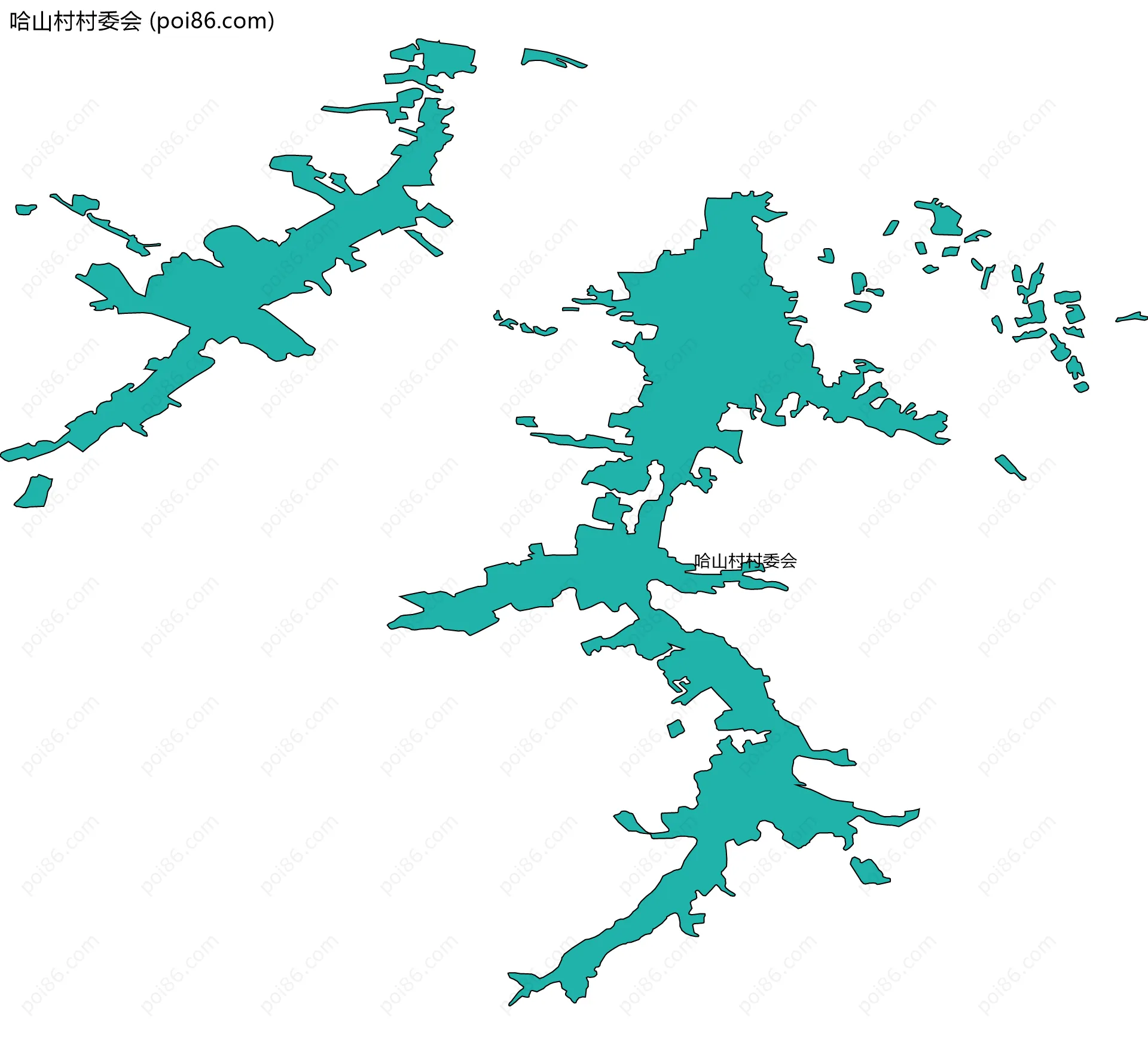 哈山村村委会边界地图