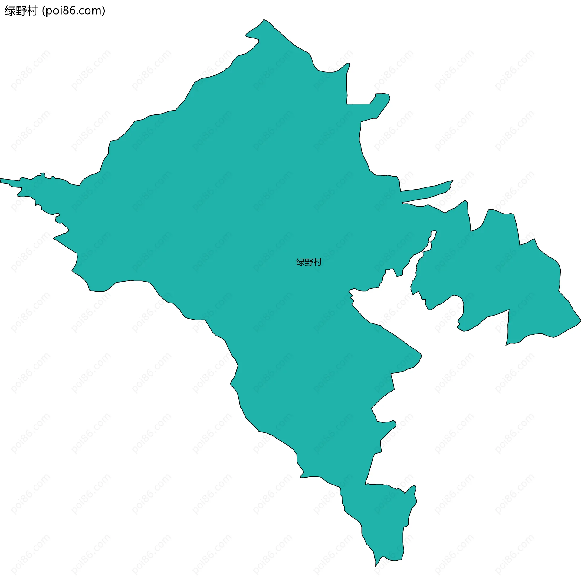 绿野村边界地图