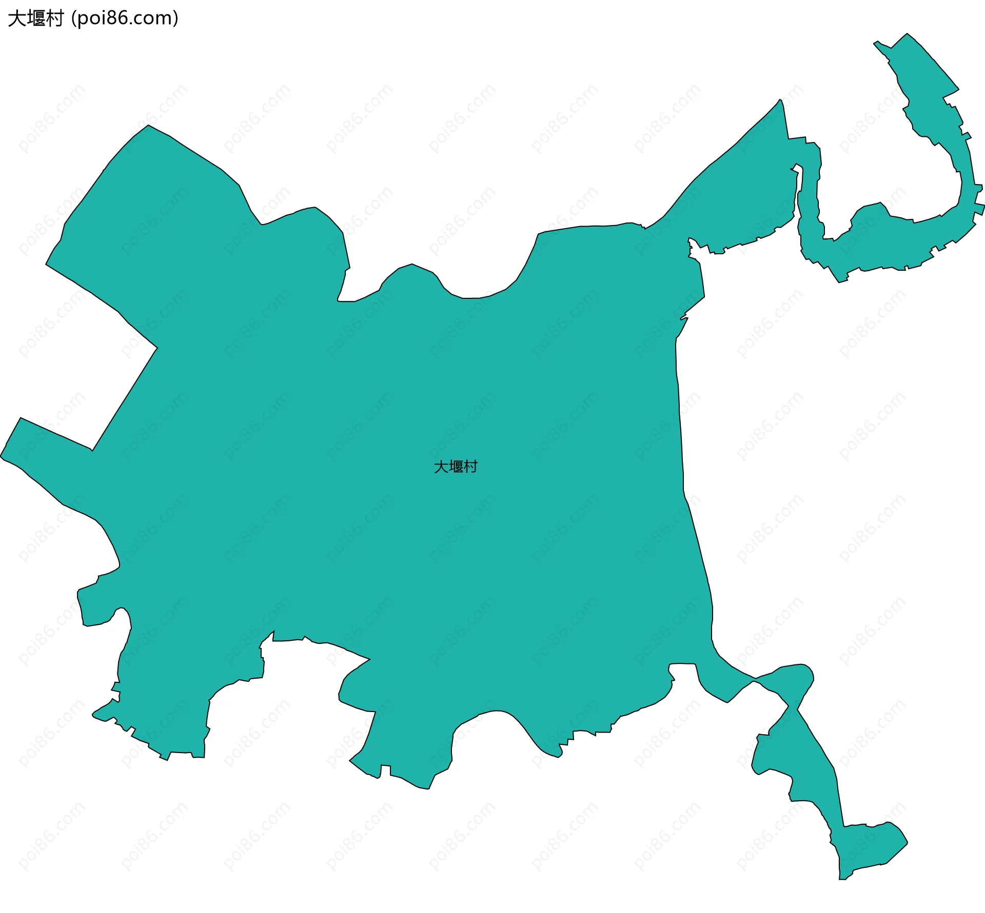 大堰村边界地图