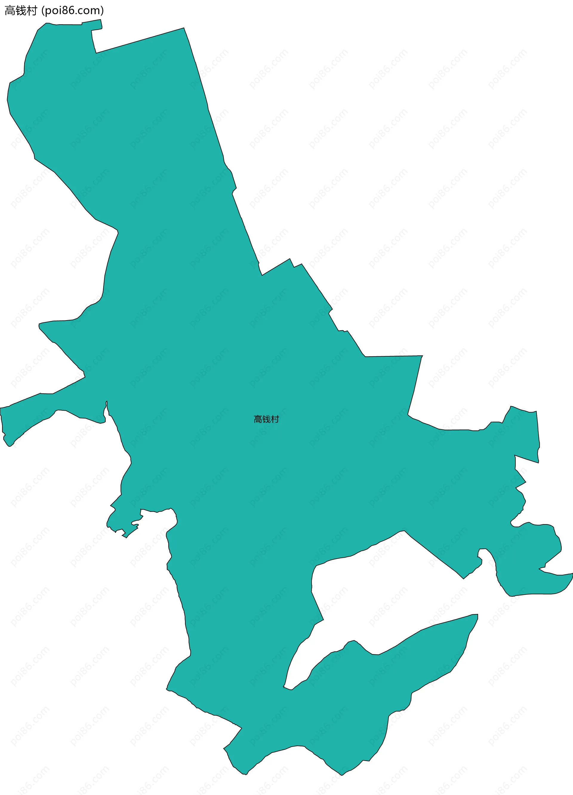 高钱村边界地图