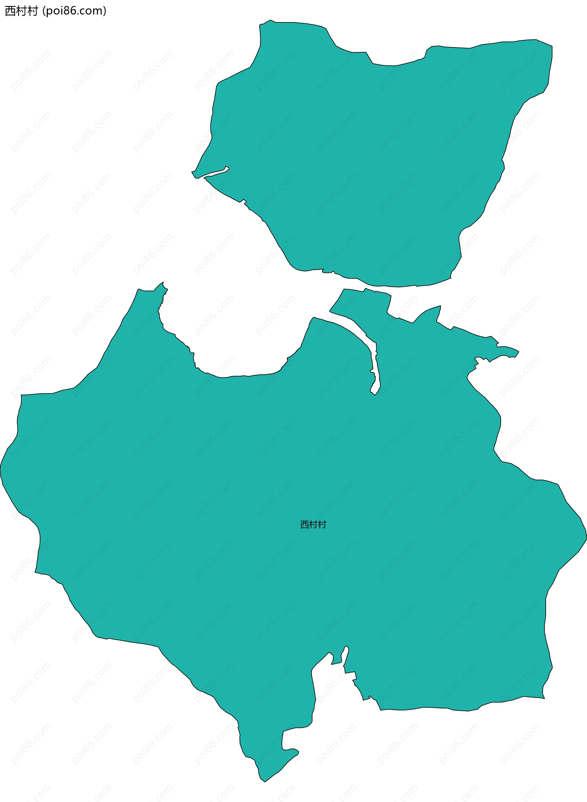 西村村边界地图