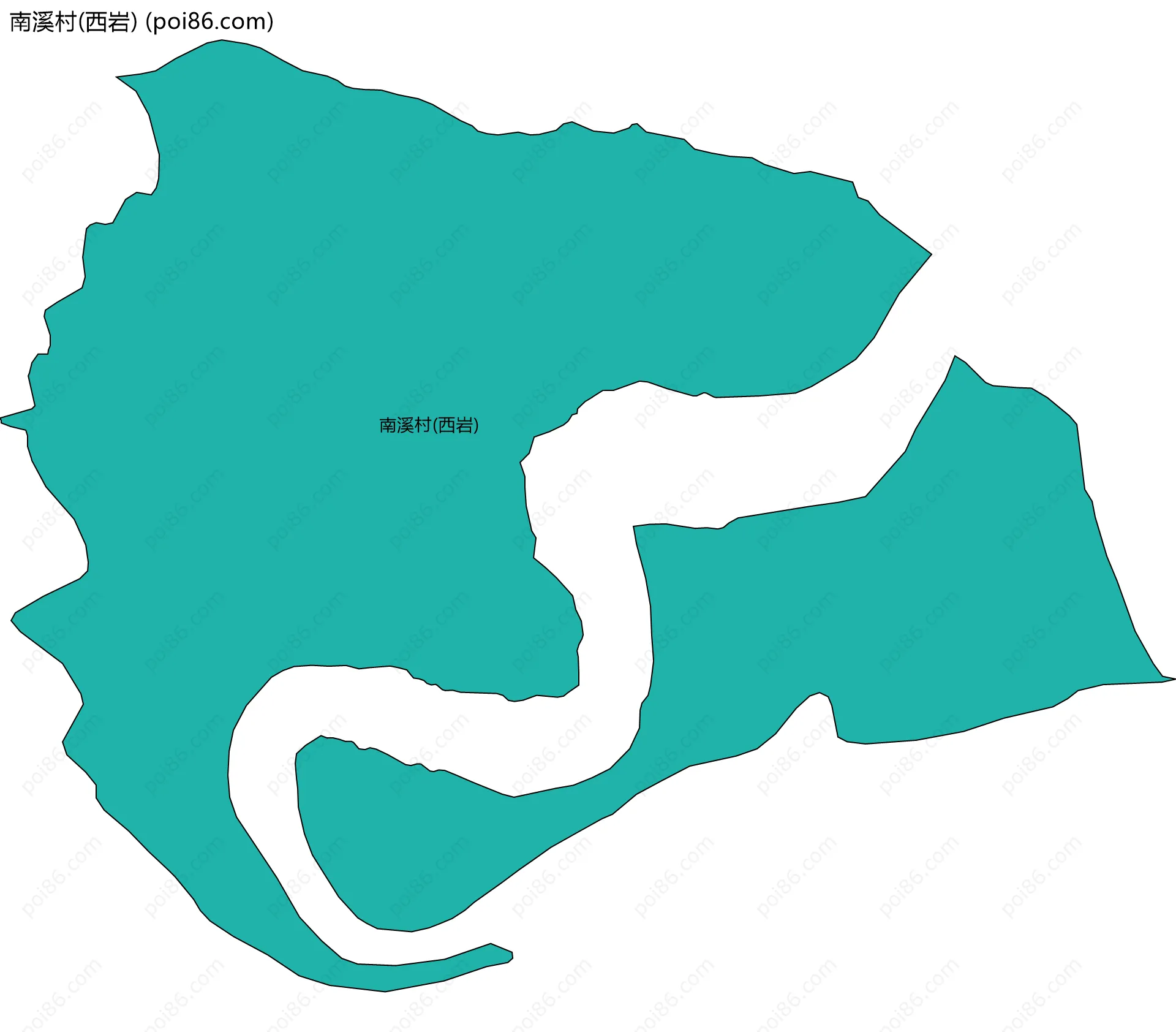 南溪村(西岩)边界地图