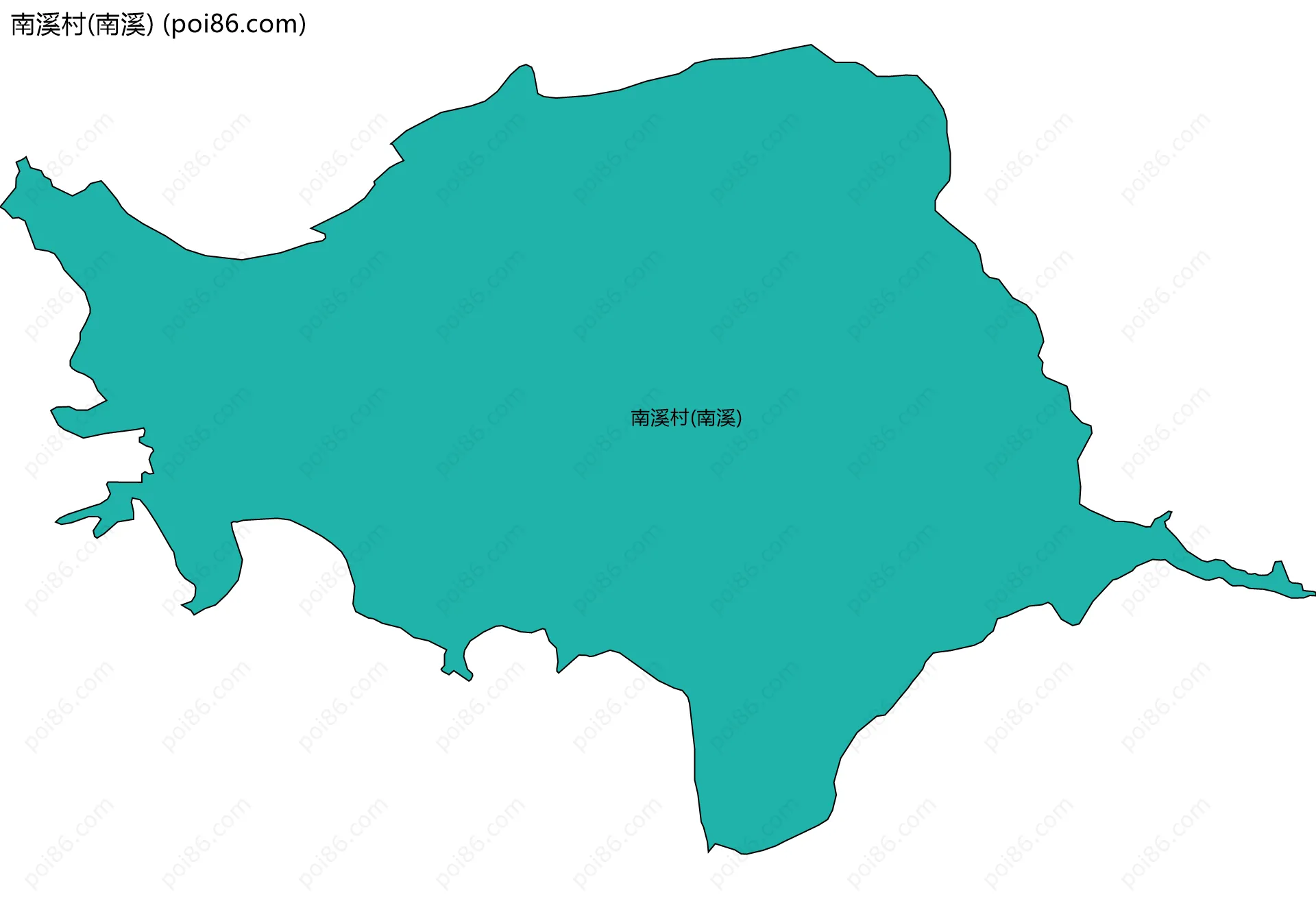 南溪村(南溪)边界地图