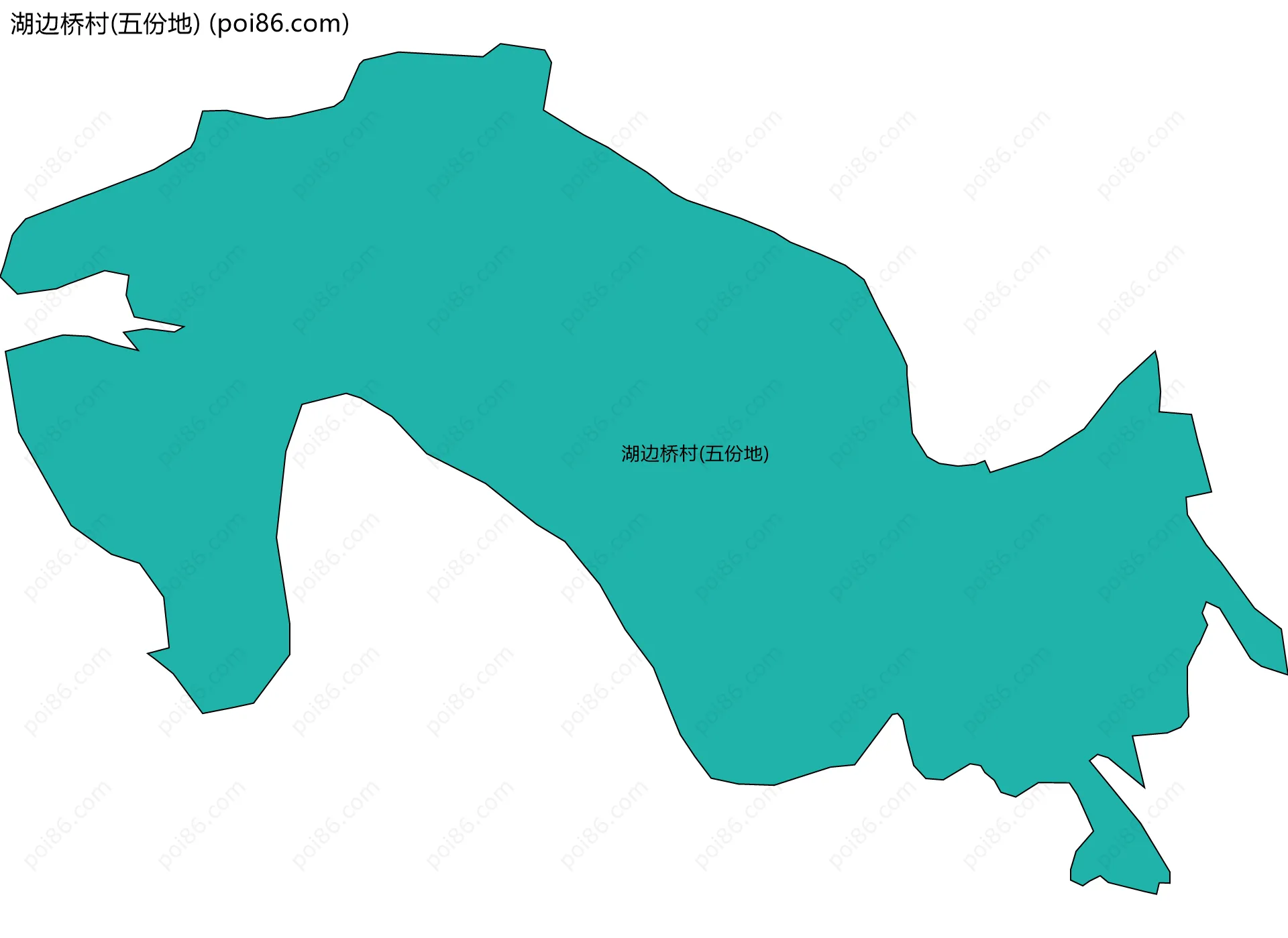 湖边桥村(五份地)边界地图