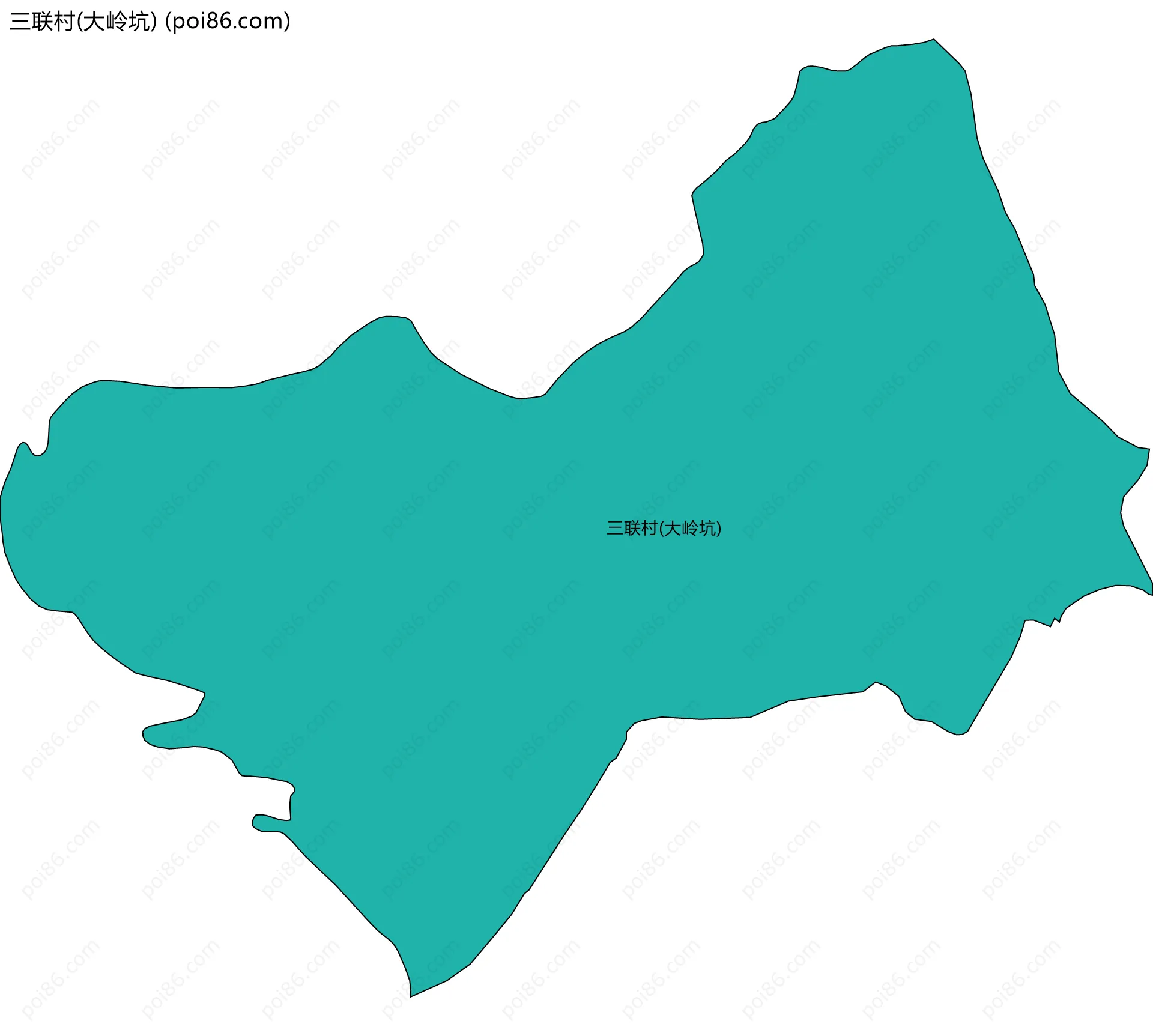 三联村(大岭坑)边界地图