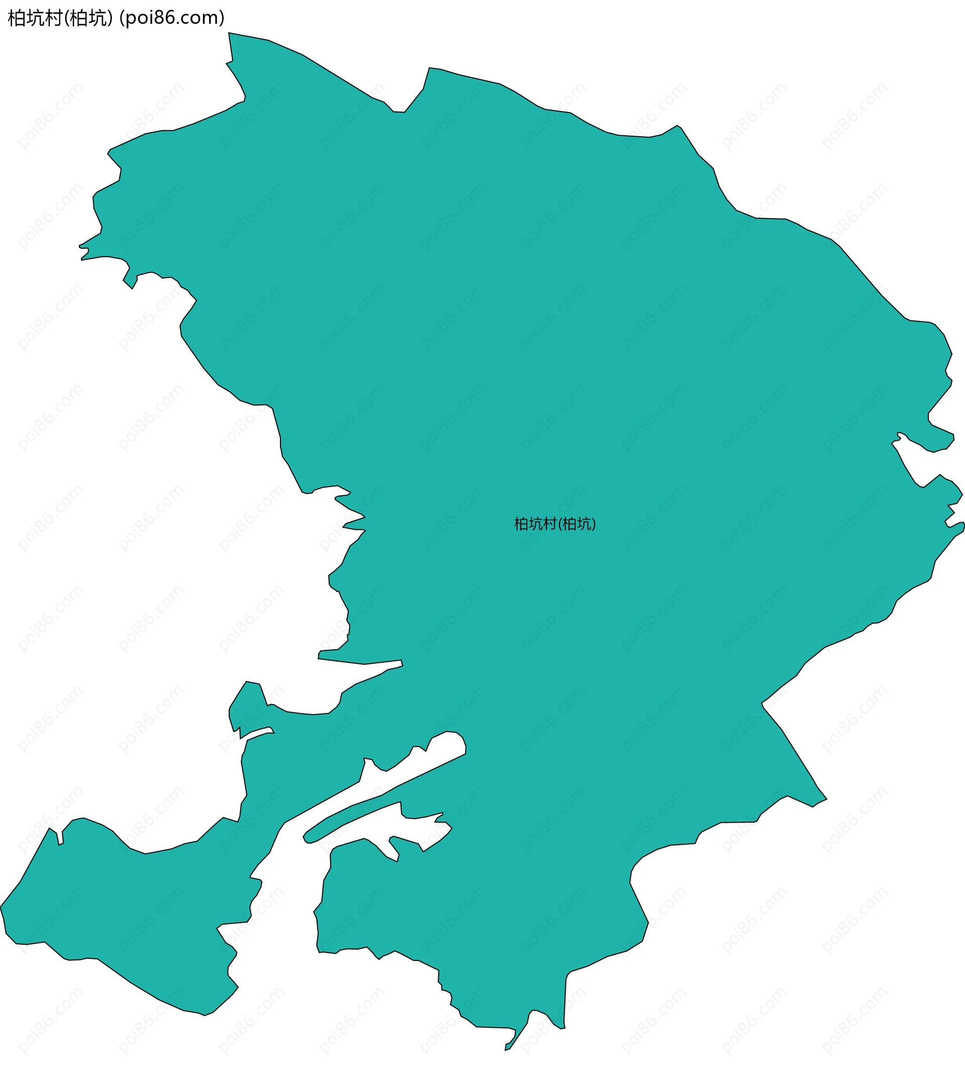 柏坑村(柏坑)边界地图