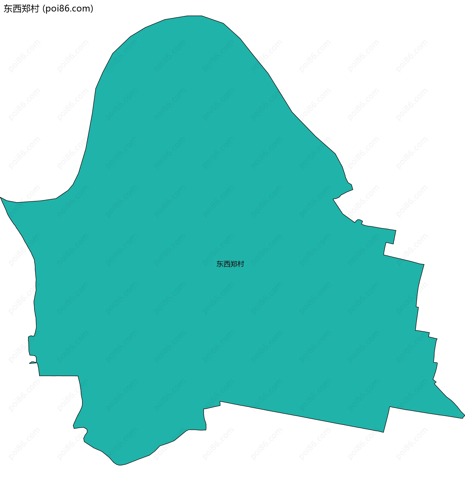 东西郑村边界地图