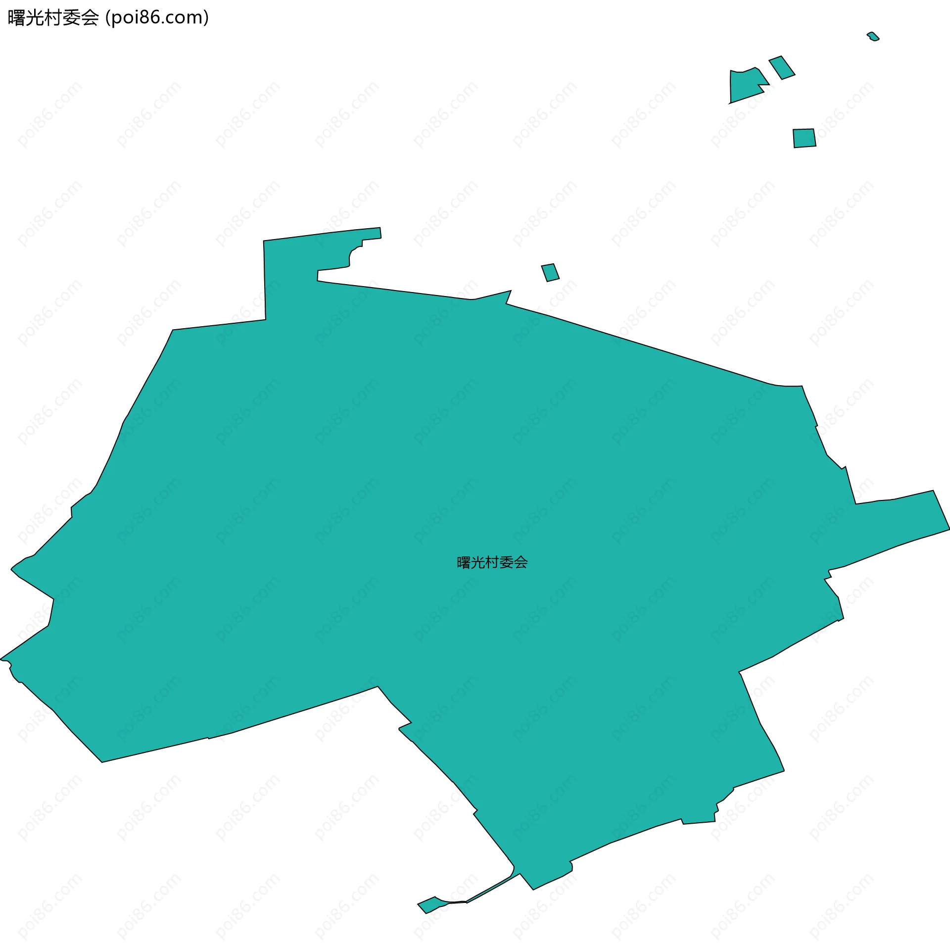 曙光村委会边界地图