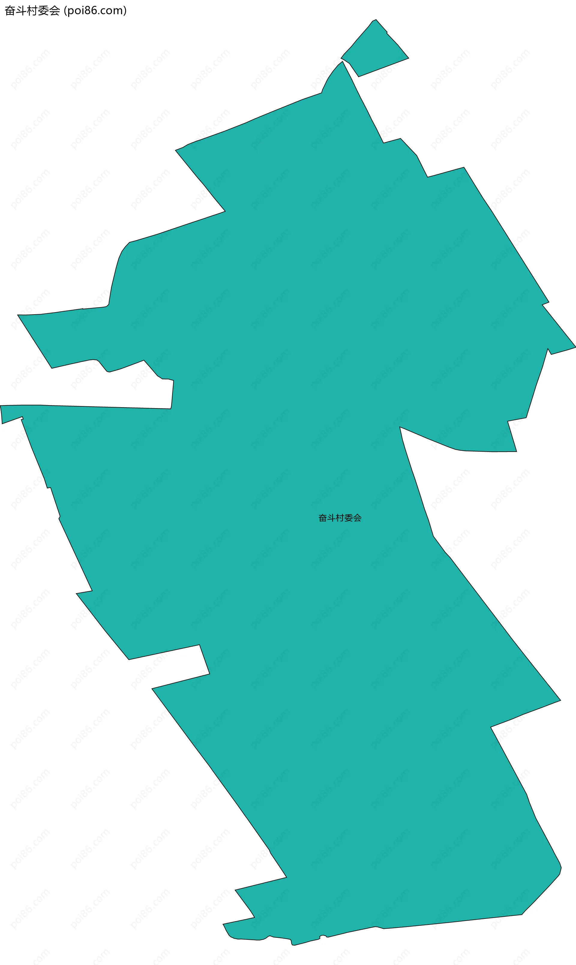 奋斗村委会边界地图