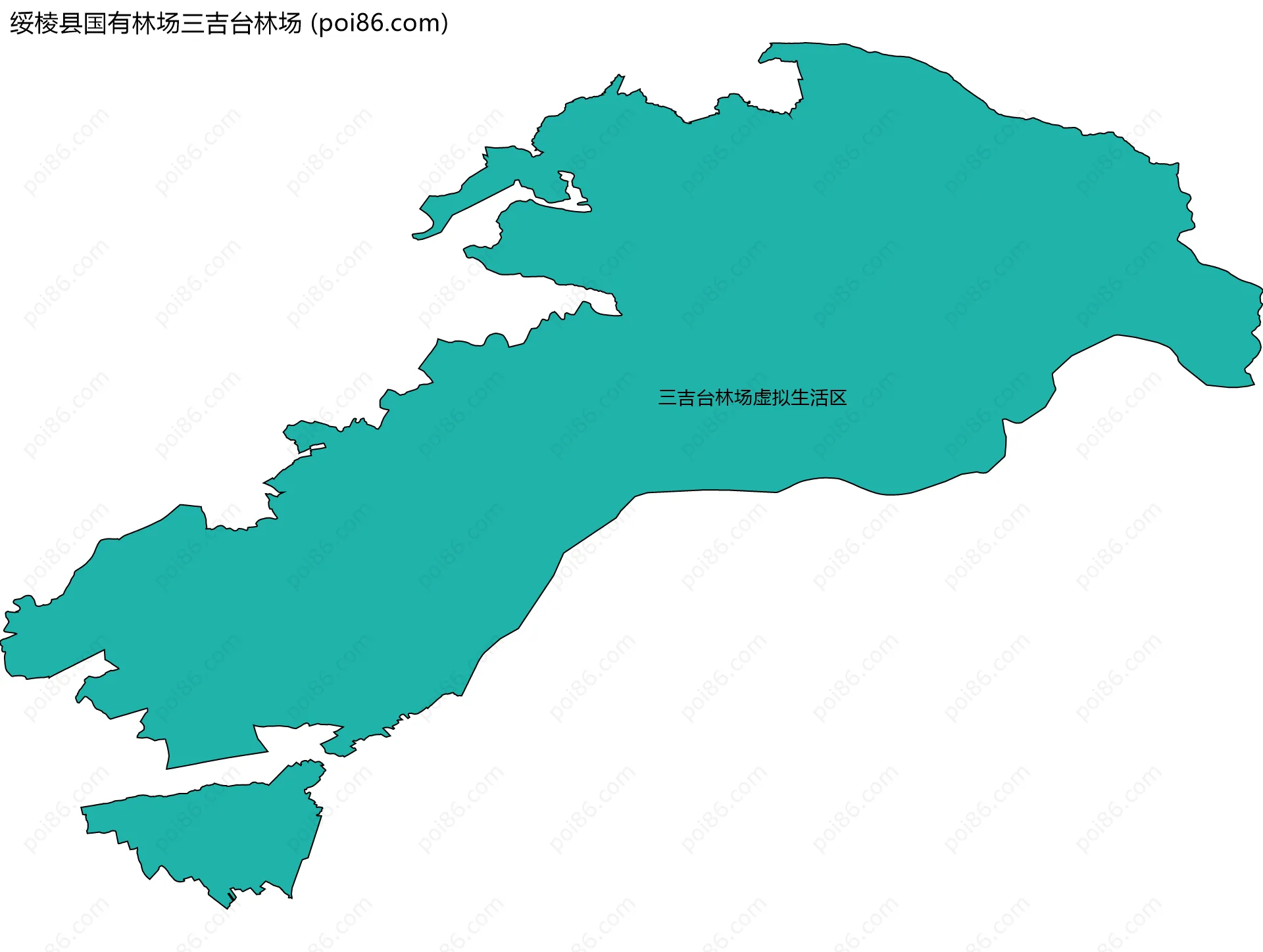 绥棱县国有林场三吉台林场边界地图(五级行政区划)