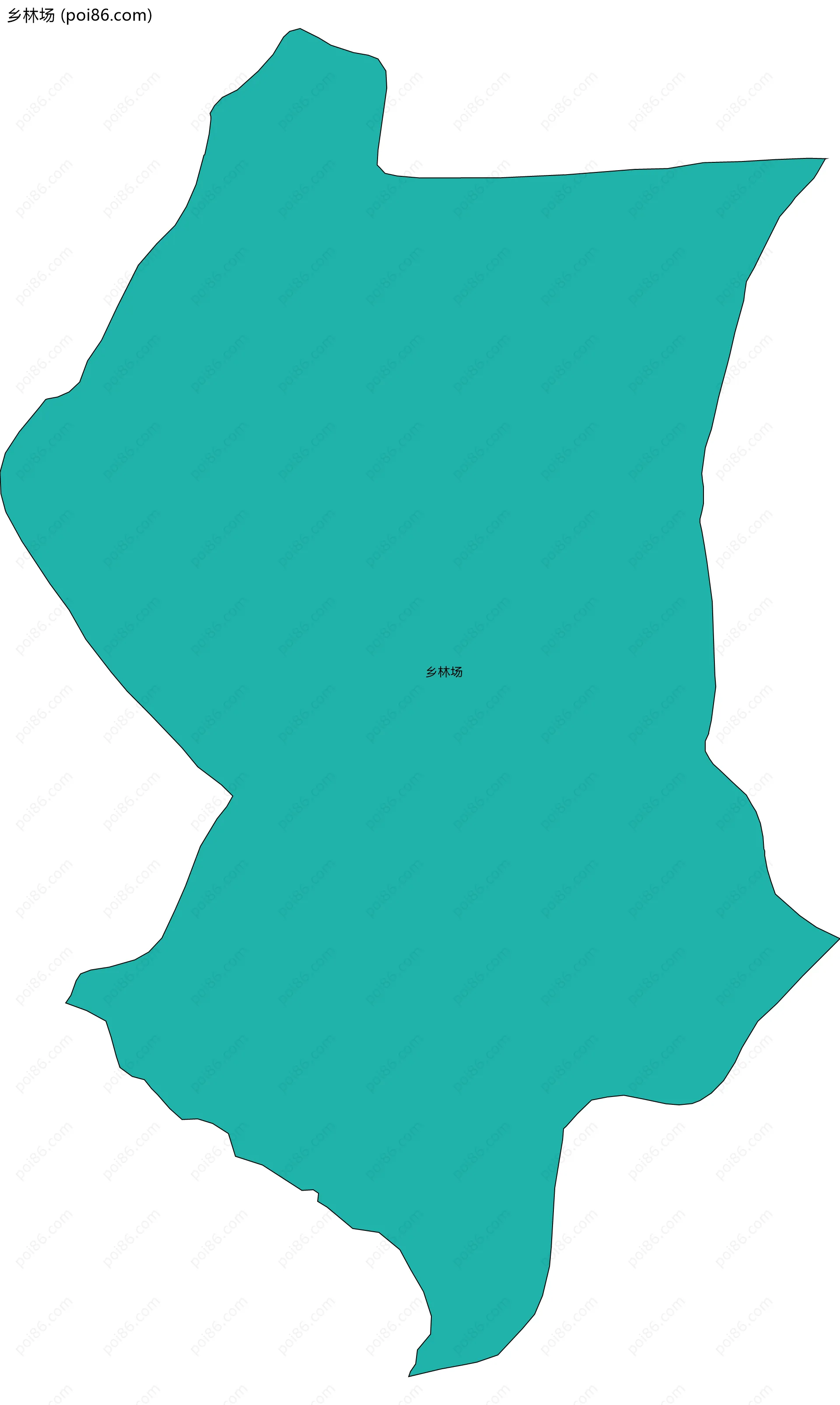 乡林场边界地图(五级行政区划)