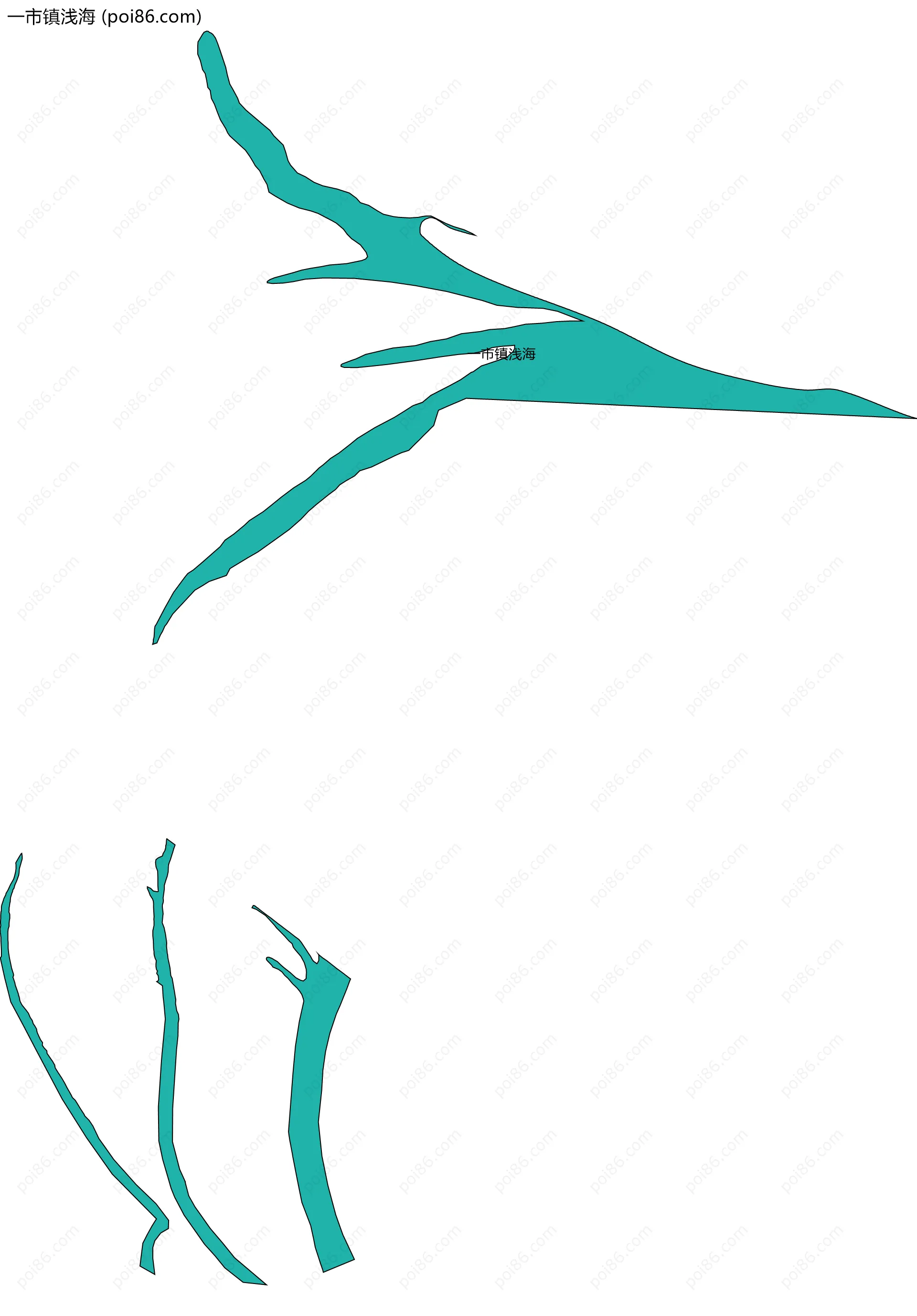 一市镇浅海边界地图