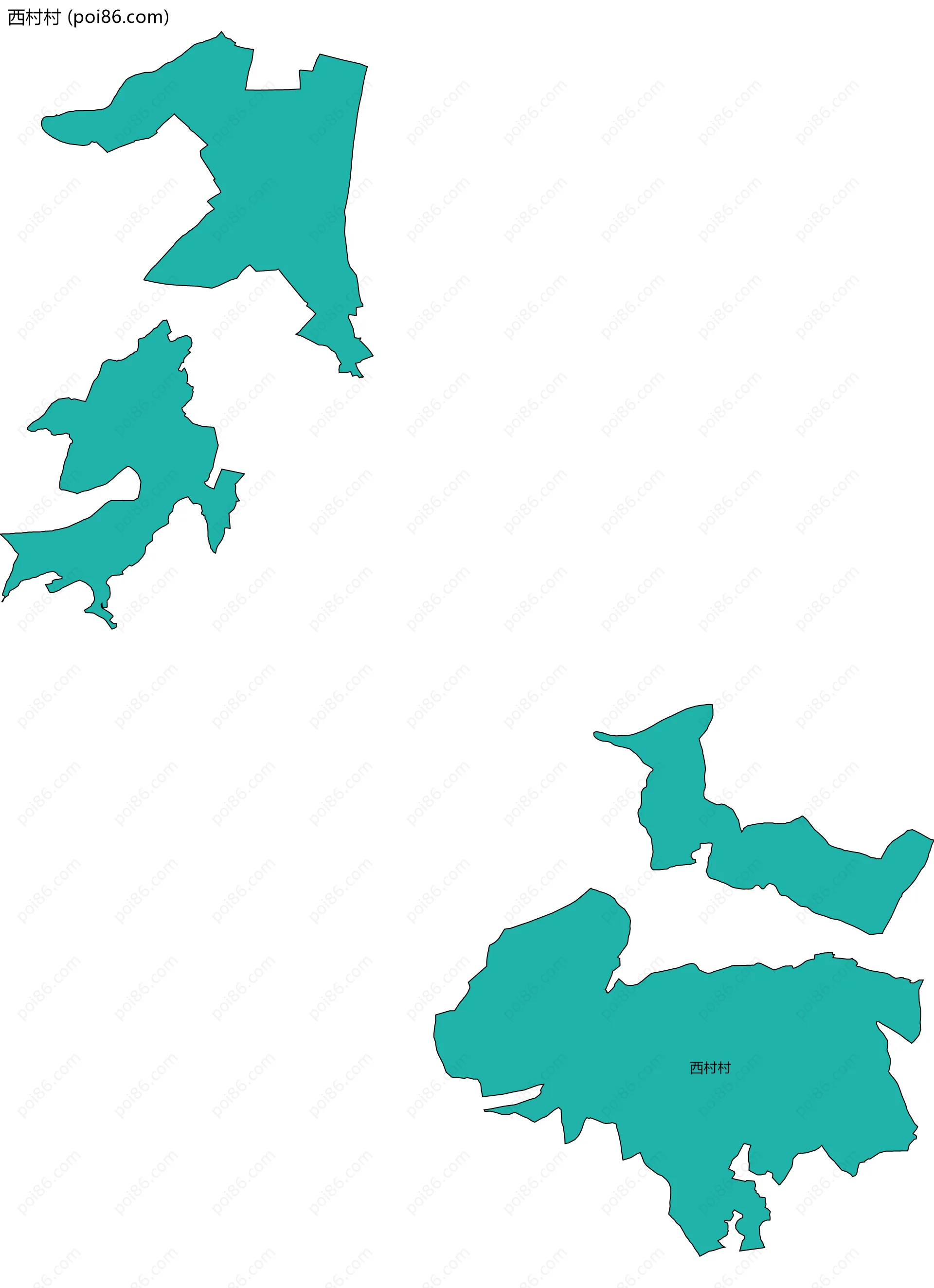 西村村边界地图