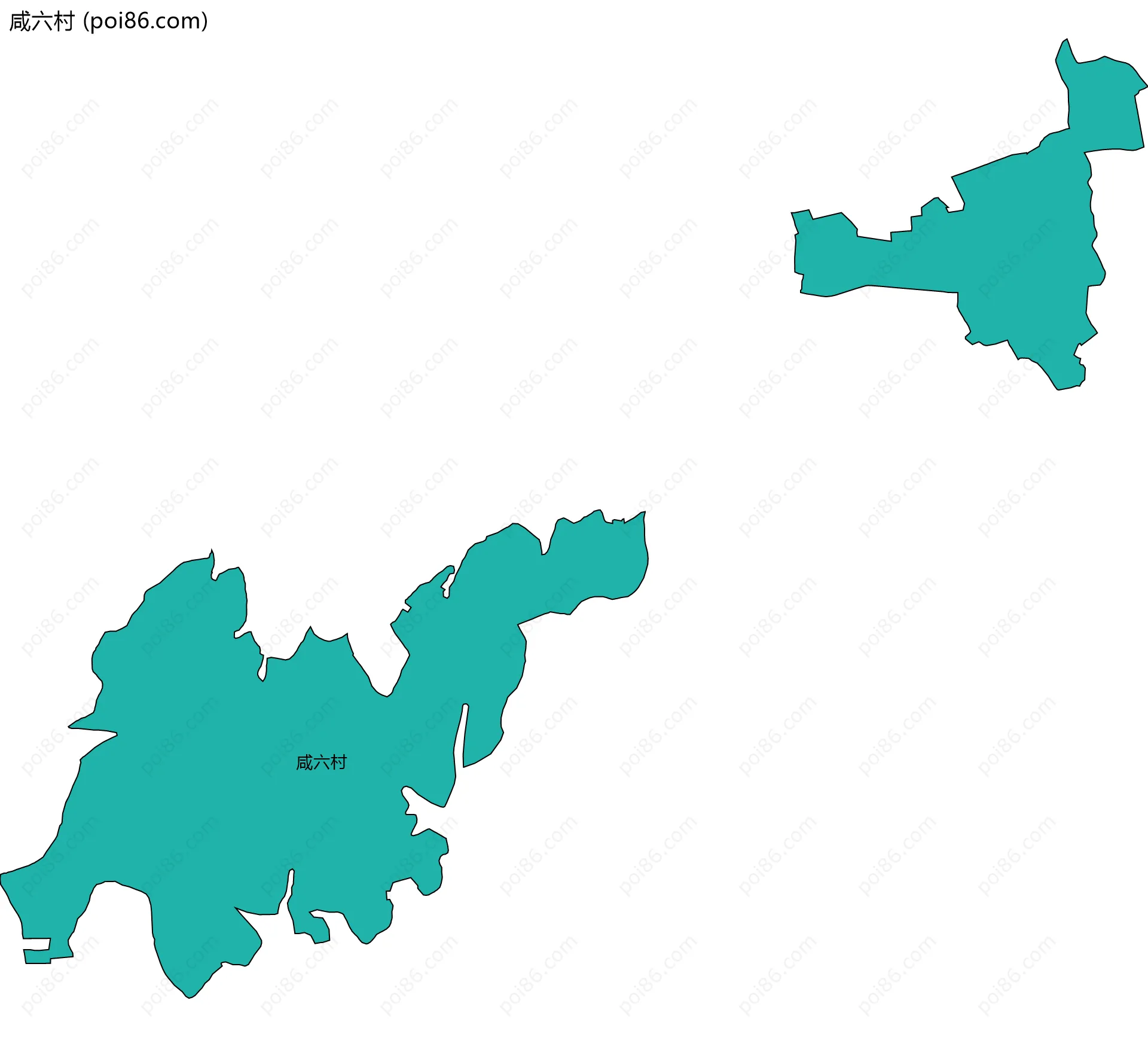 咸六村边界地图