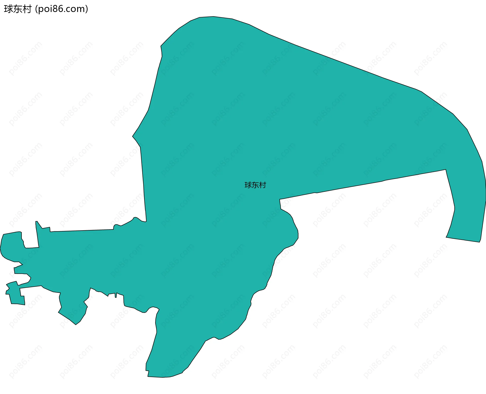 球东村边界地图