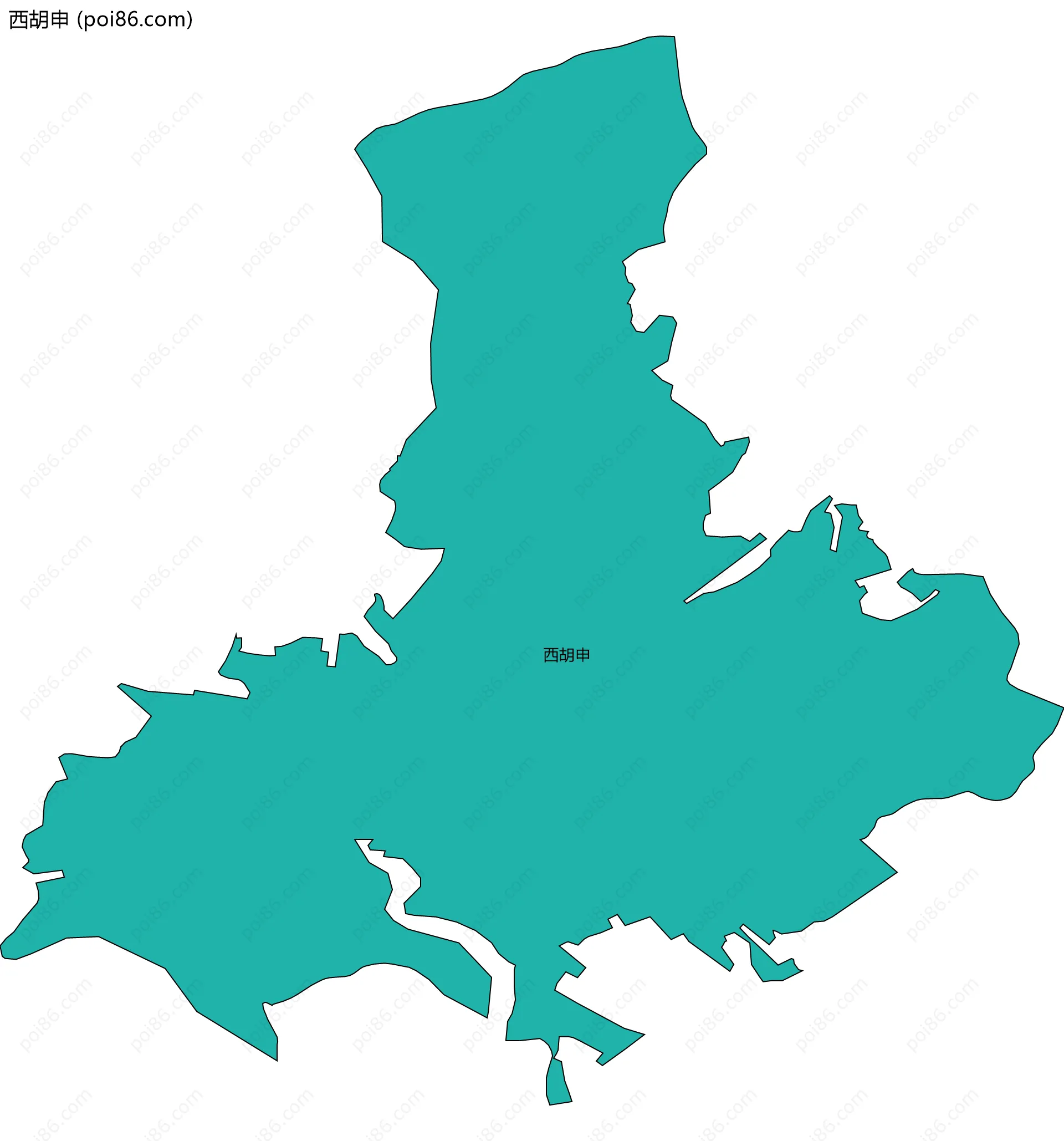 西胡申边界地图