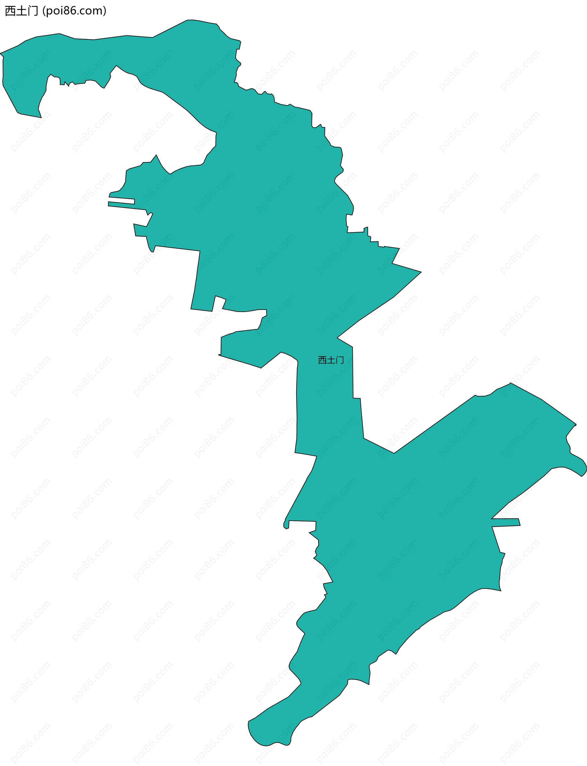 西土门边界地图