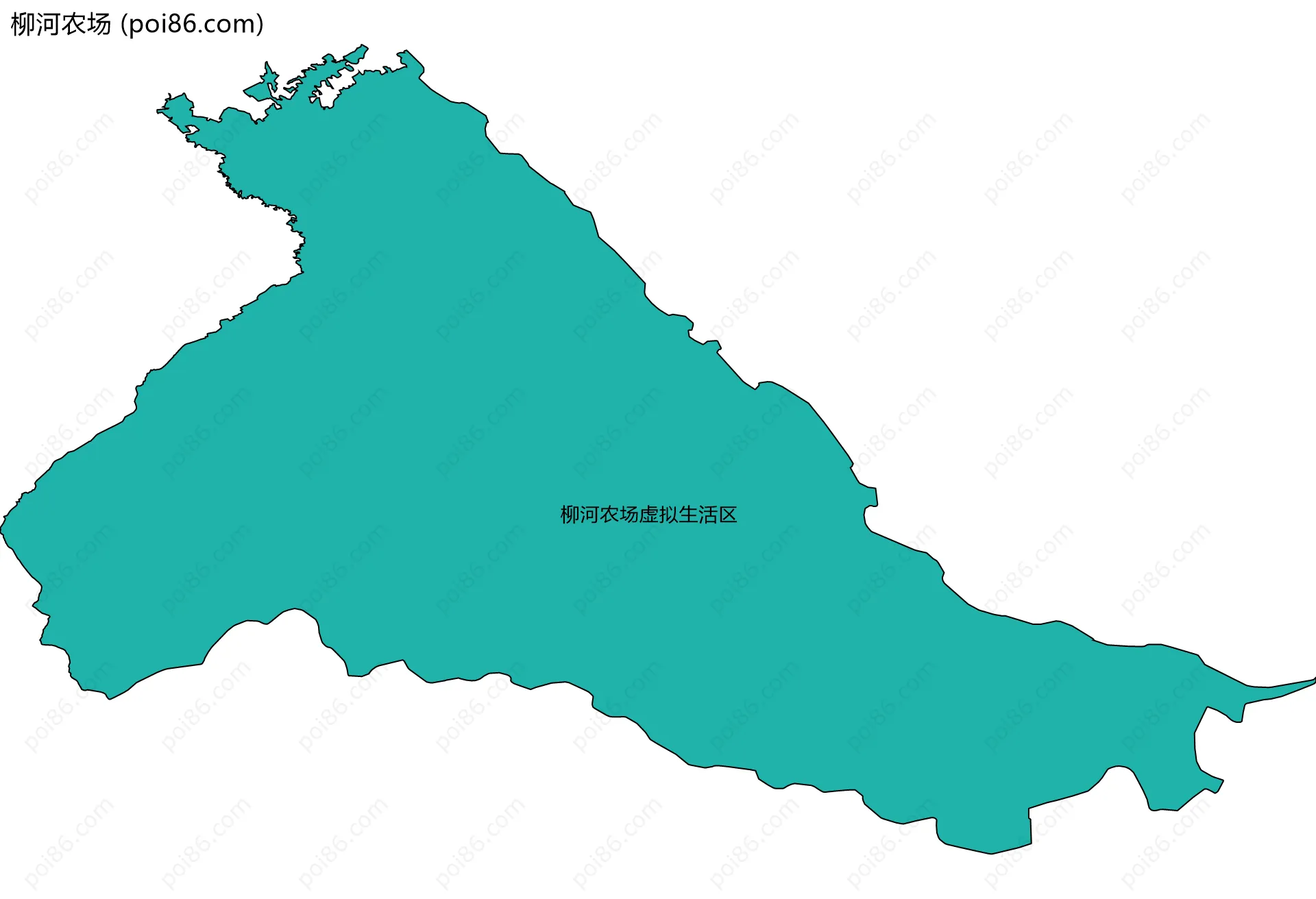 柳河农场边界地图(五级行政区划)