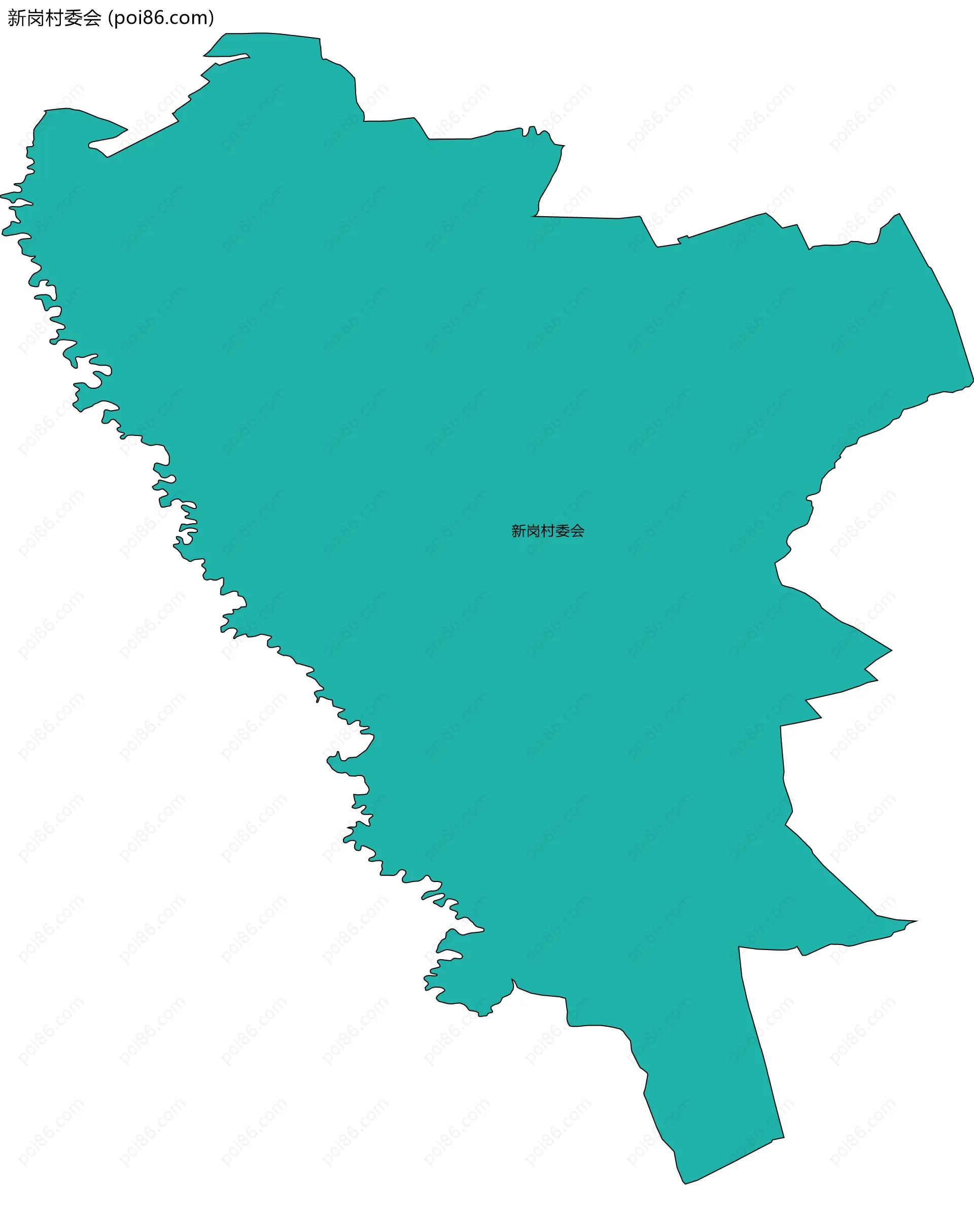 新岗村委会边界地图