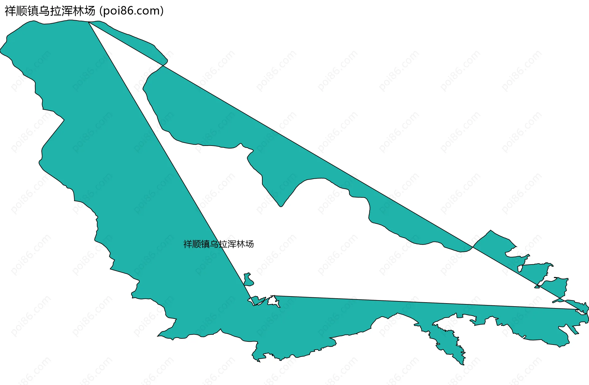 祥顺镇乌拉浑林场边界地图