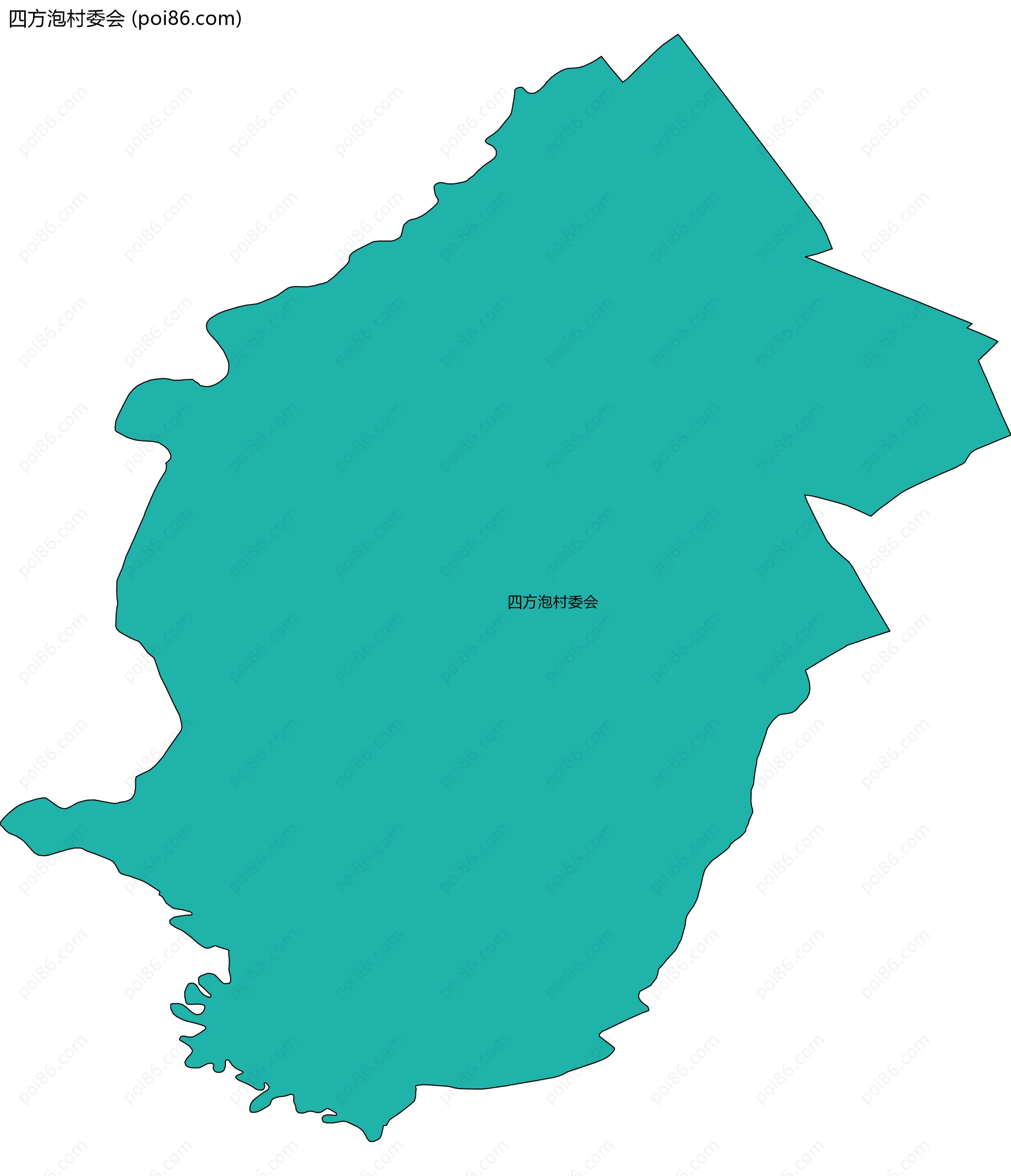 四方泡村委会边界地图