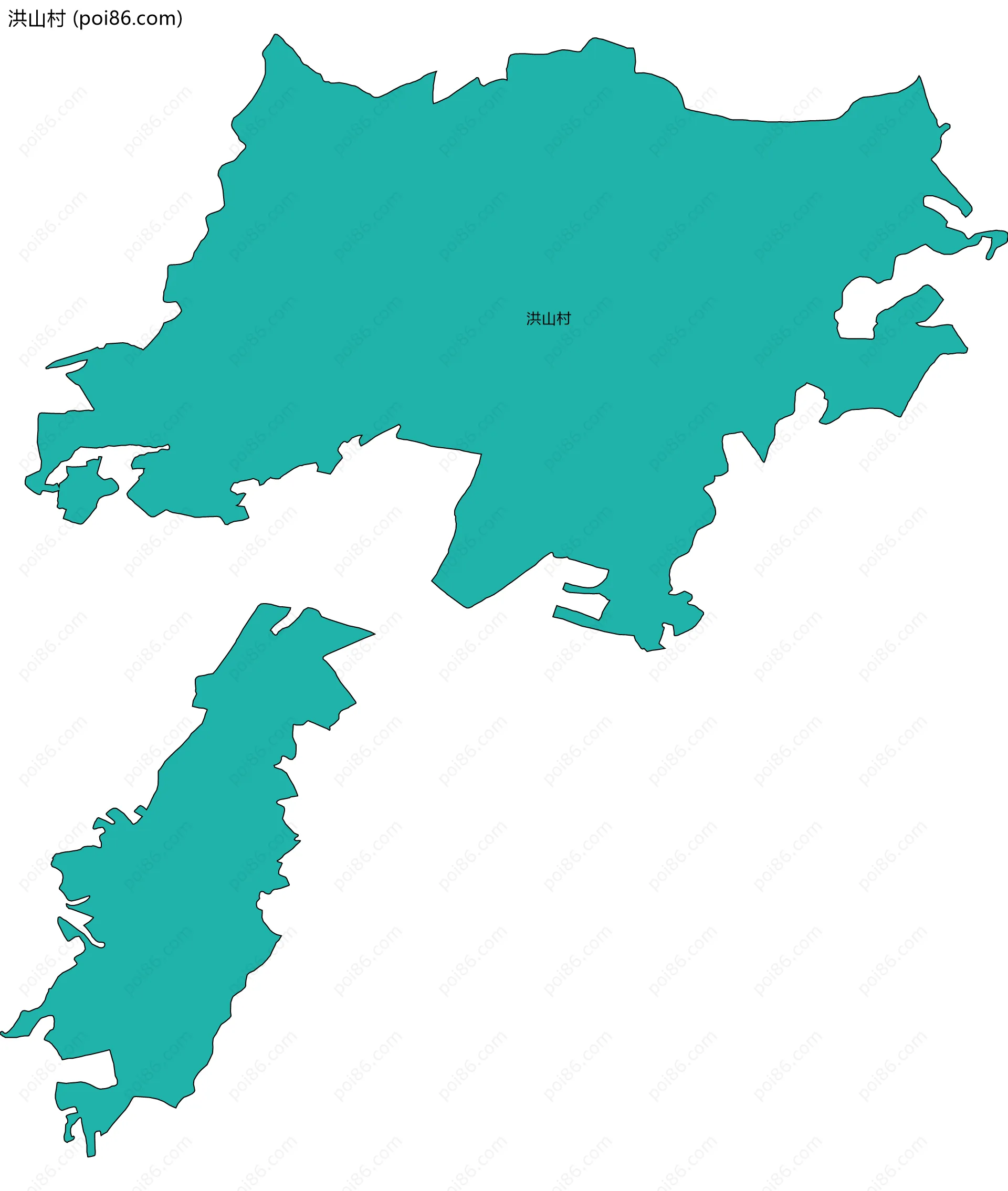 洪山村边界地图