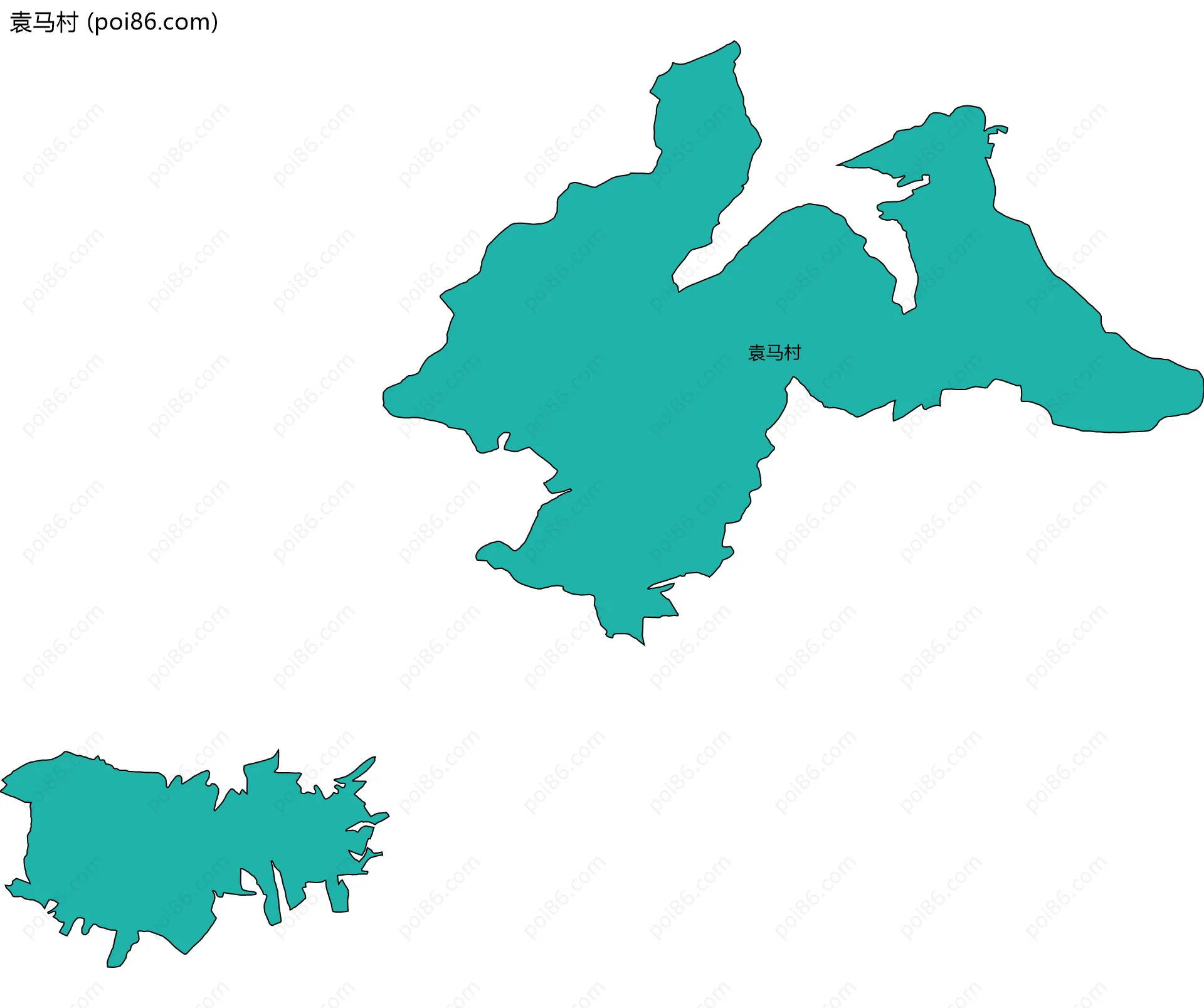 袁马村边界地图
