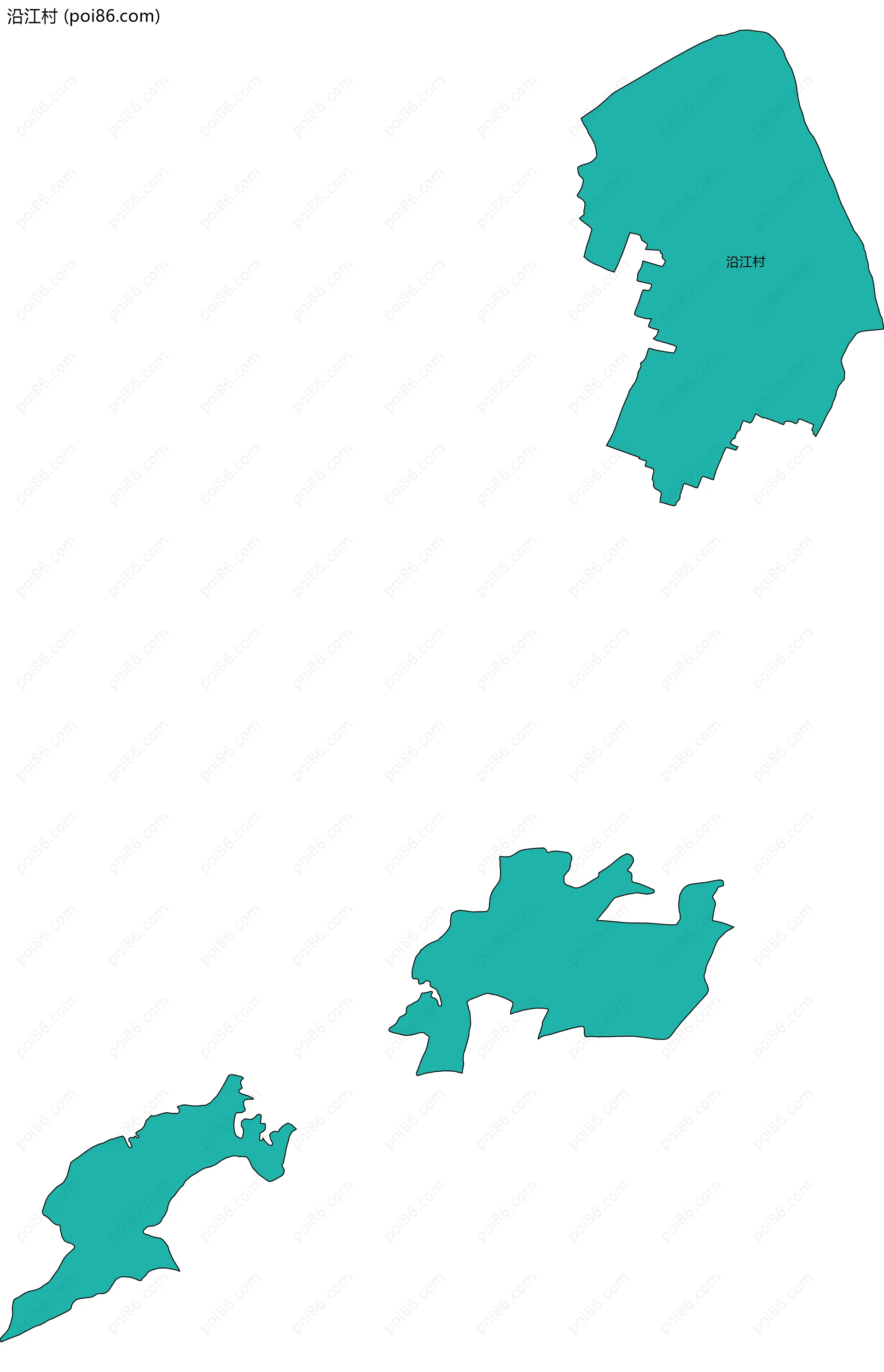 沿江村边界地图