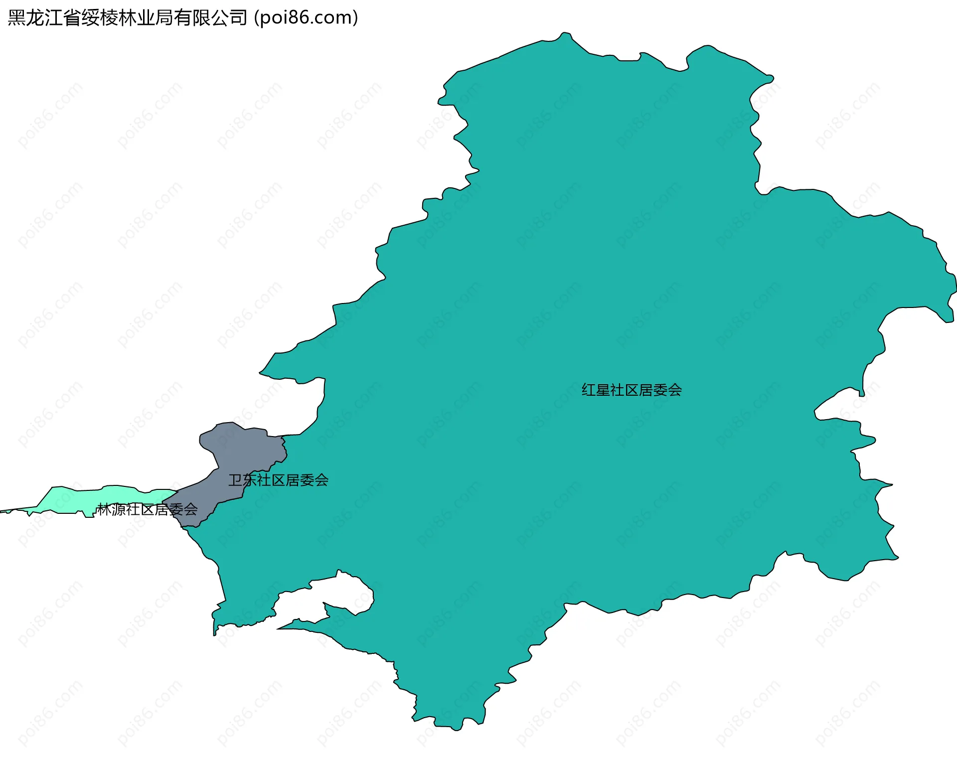 黑龙江省绥棱林业局有限公司边界地图(五级行政区划)