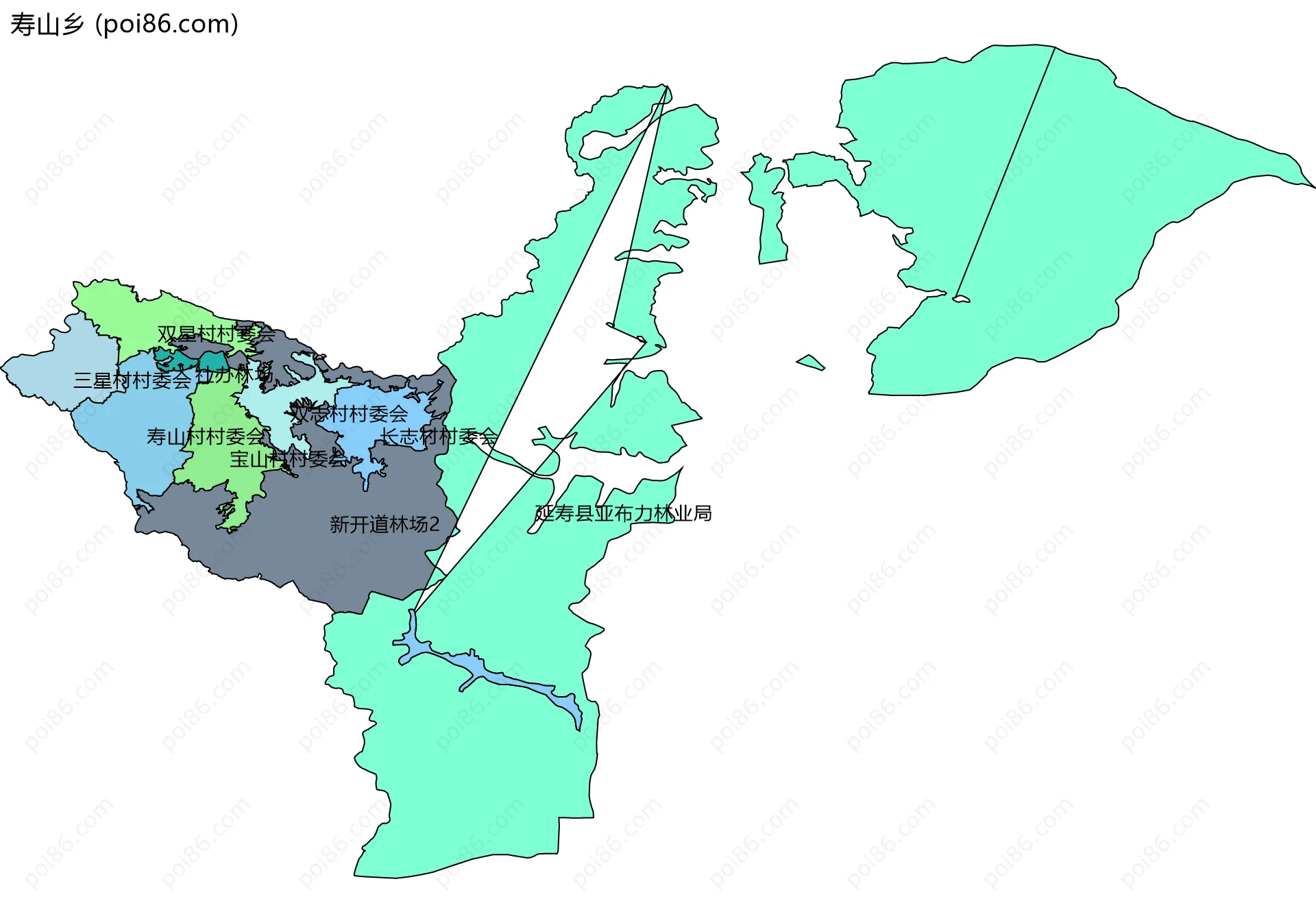 寿山乡边界地图(五级行政区划)