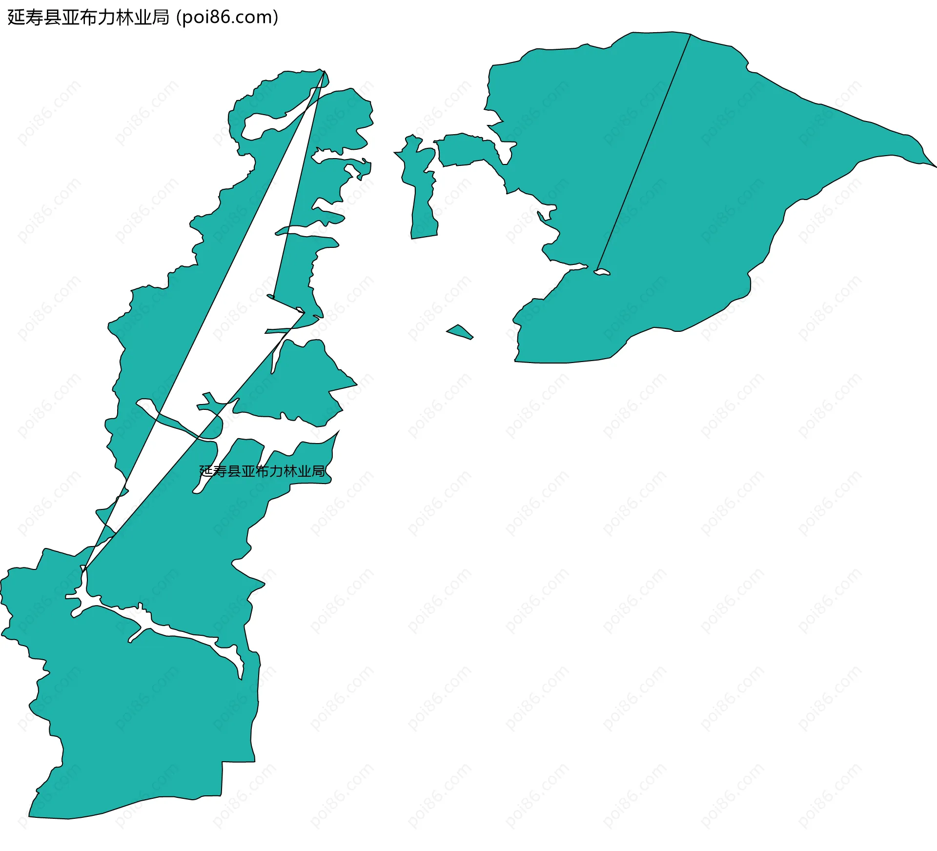 延寿县亚布力林业局边界地图