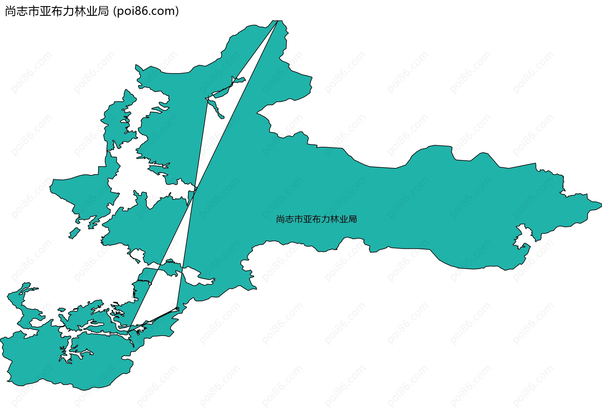 尚志市亚布力林业局边界地图