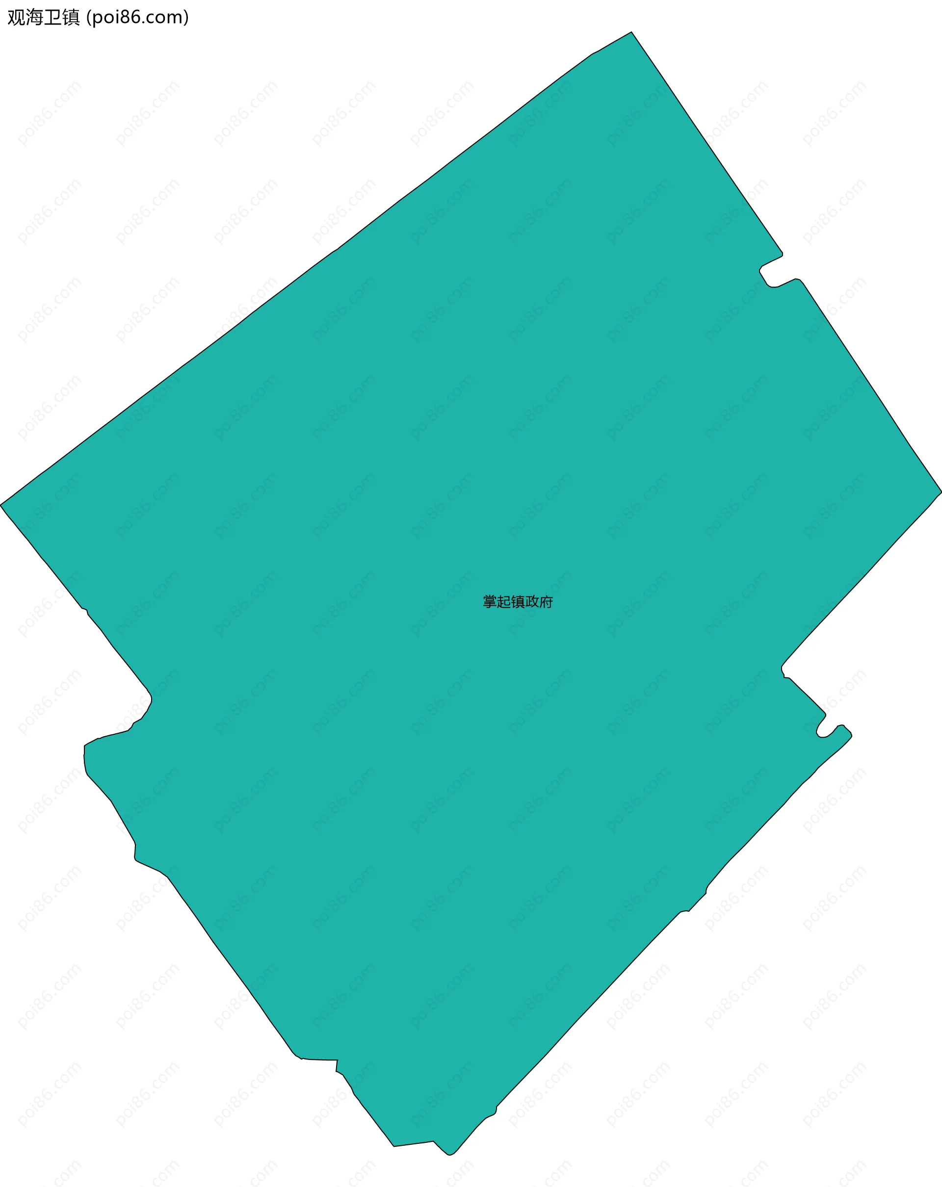 观海卫镇边界地图(五级行政区划)