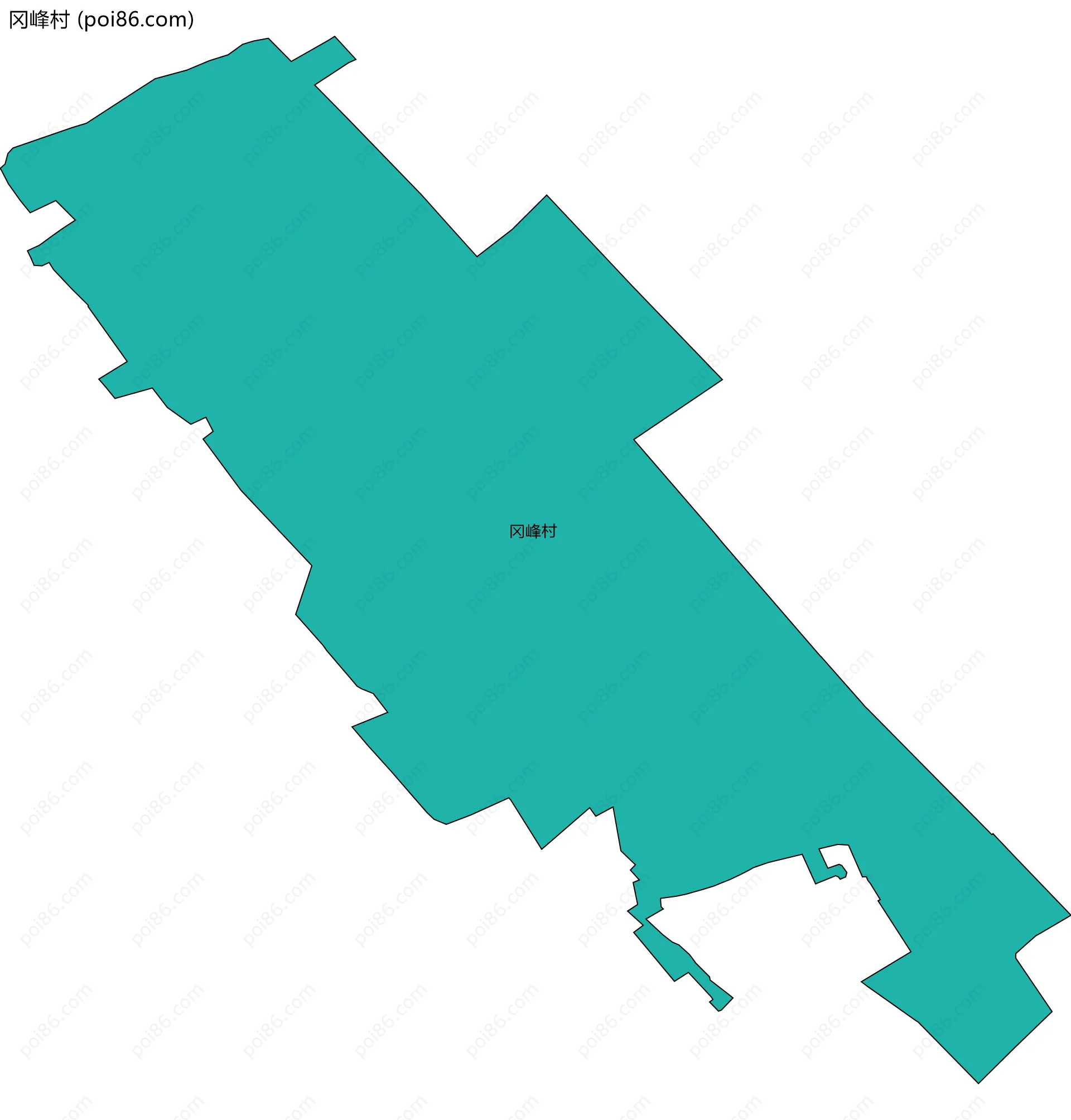 冈峰村边界地图