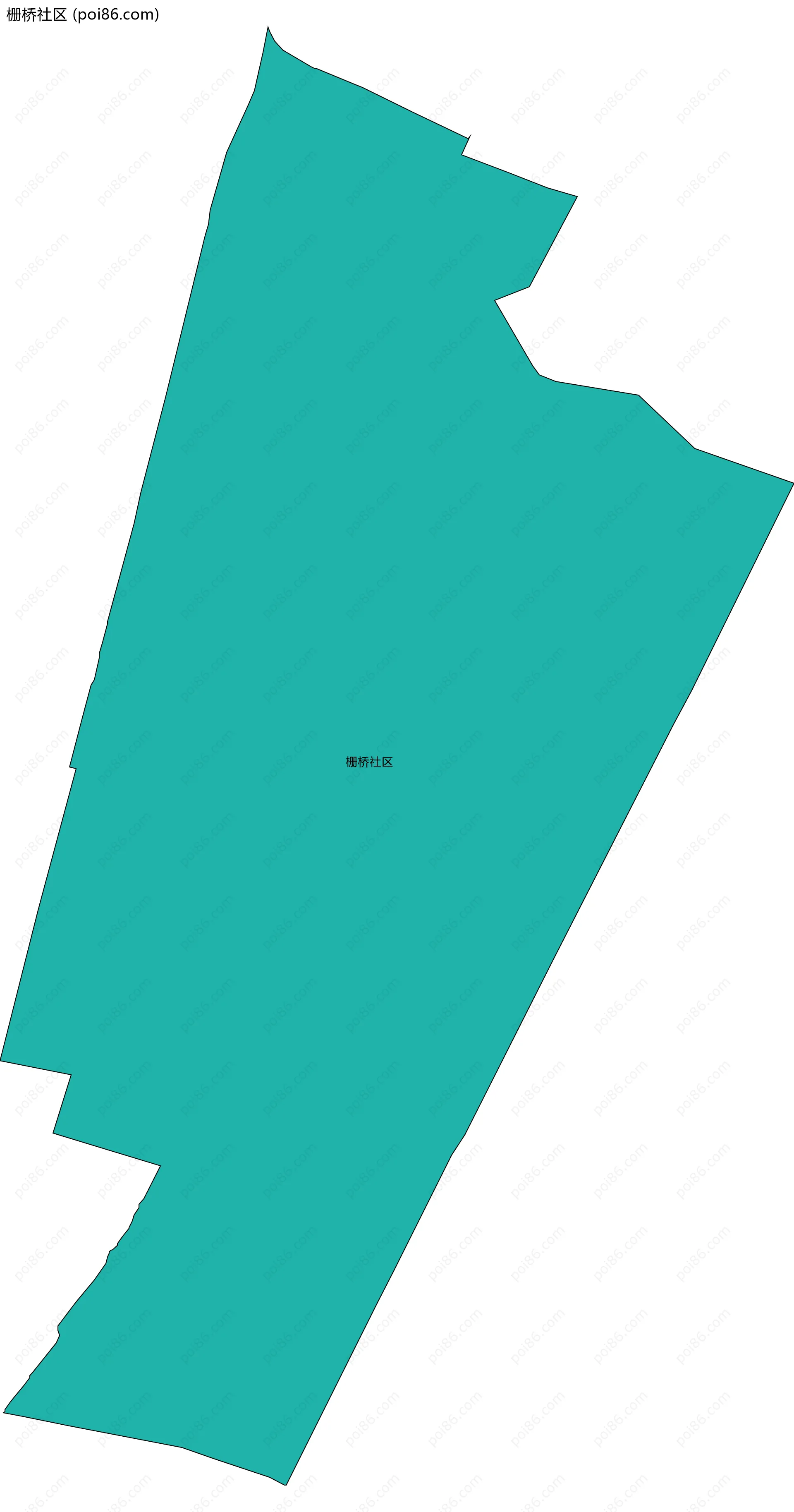 栅桥社区边界地图