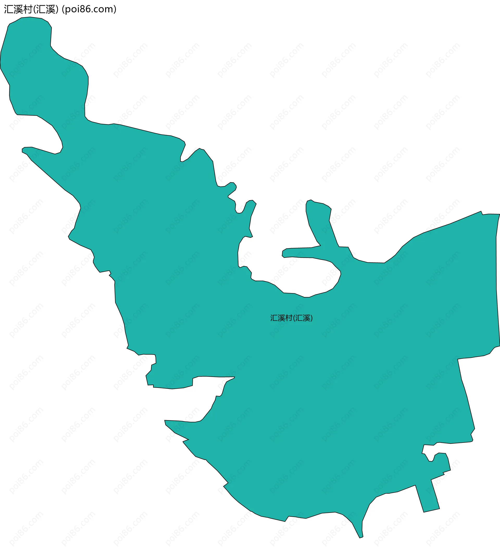 汇溪村(汇溪)边界地图
