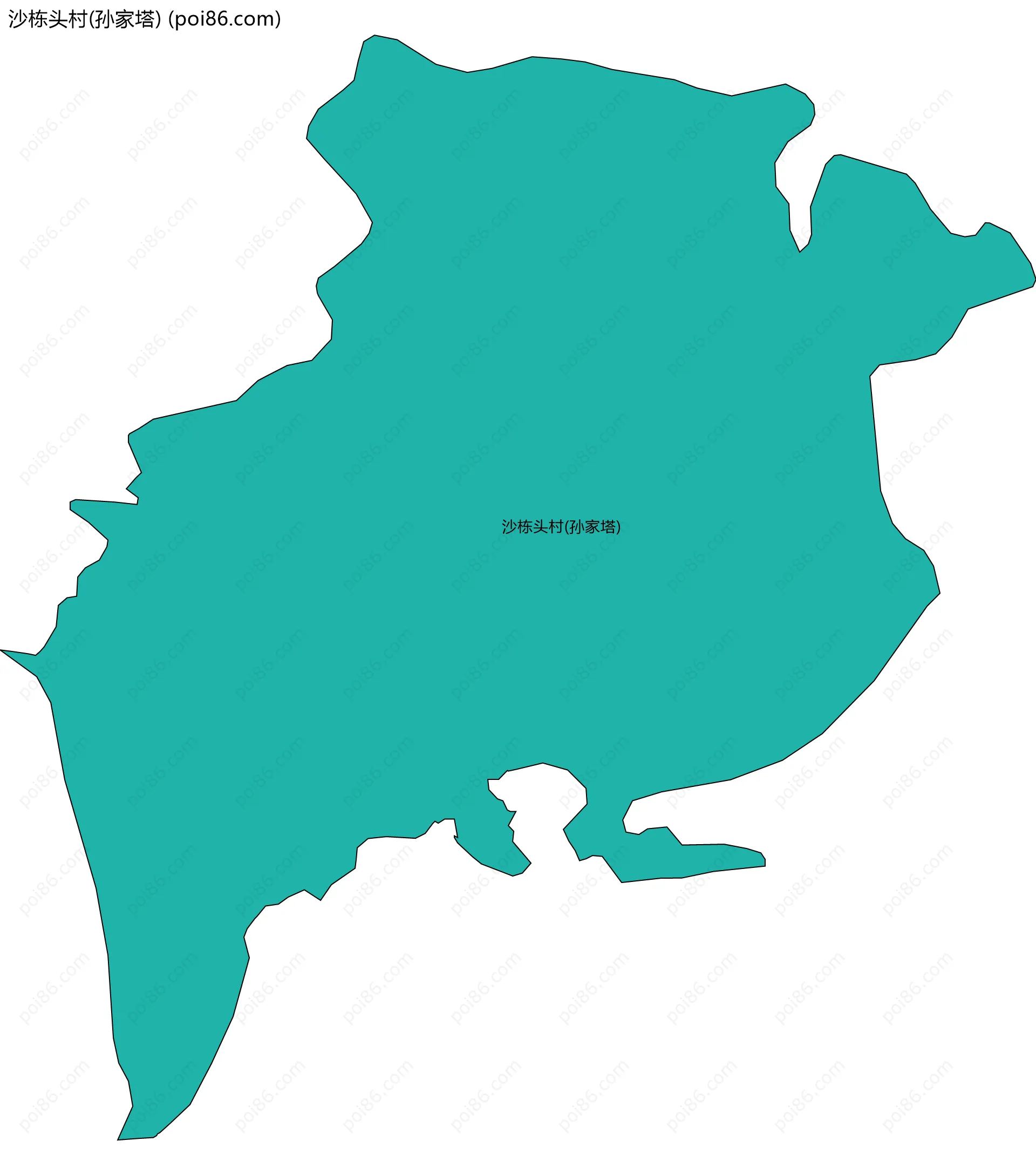 沙栋头村(孙家塔)边界地图