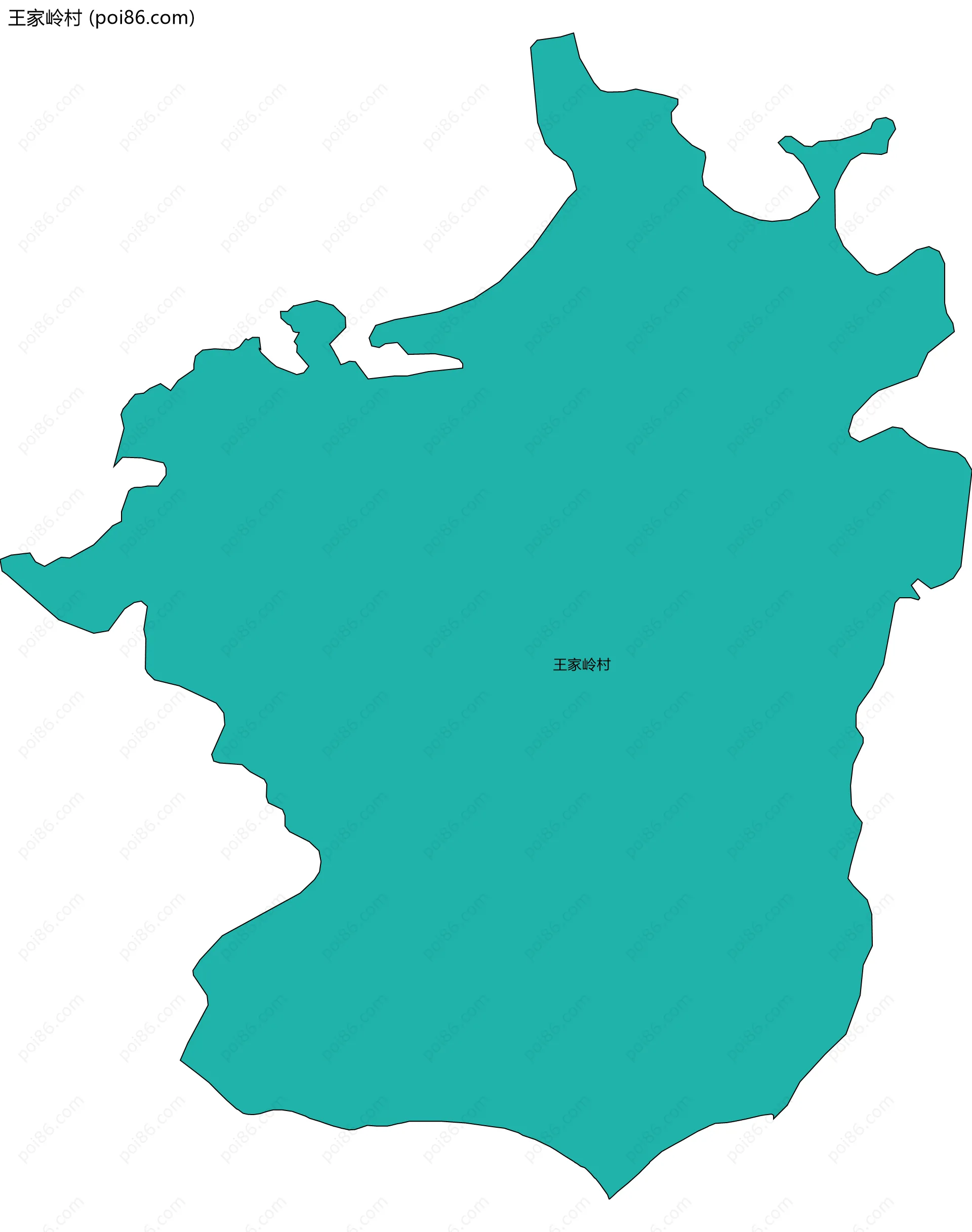 王家岭村边界地图