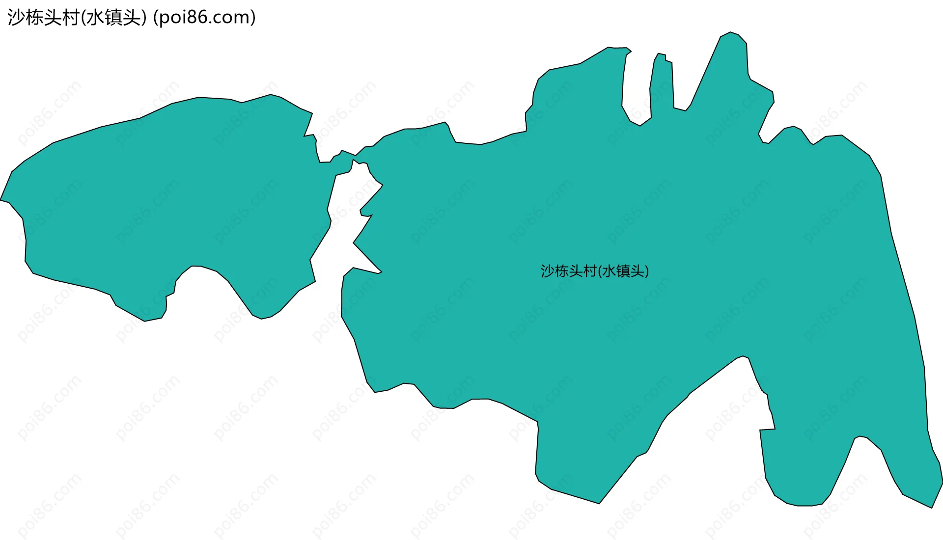 沙栋头村(水镇头)边界地图