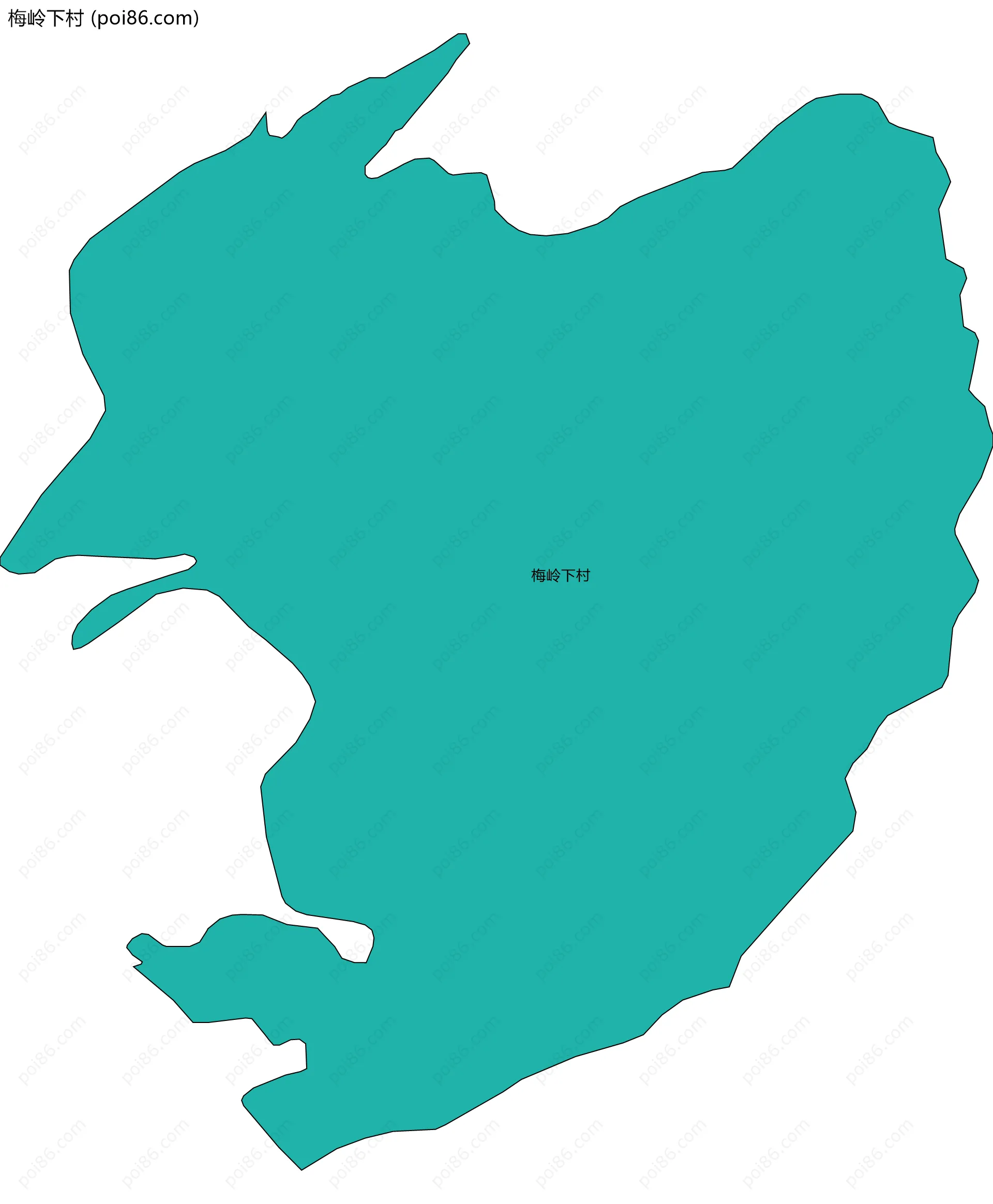 梅岭下村边界地图