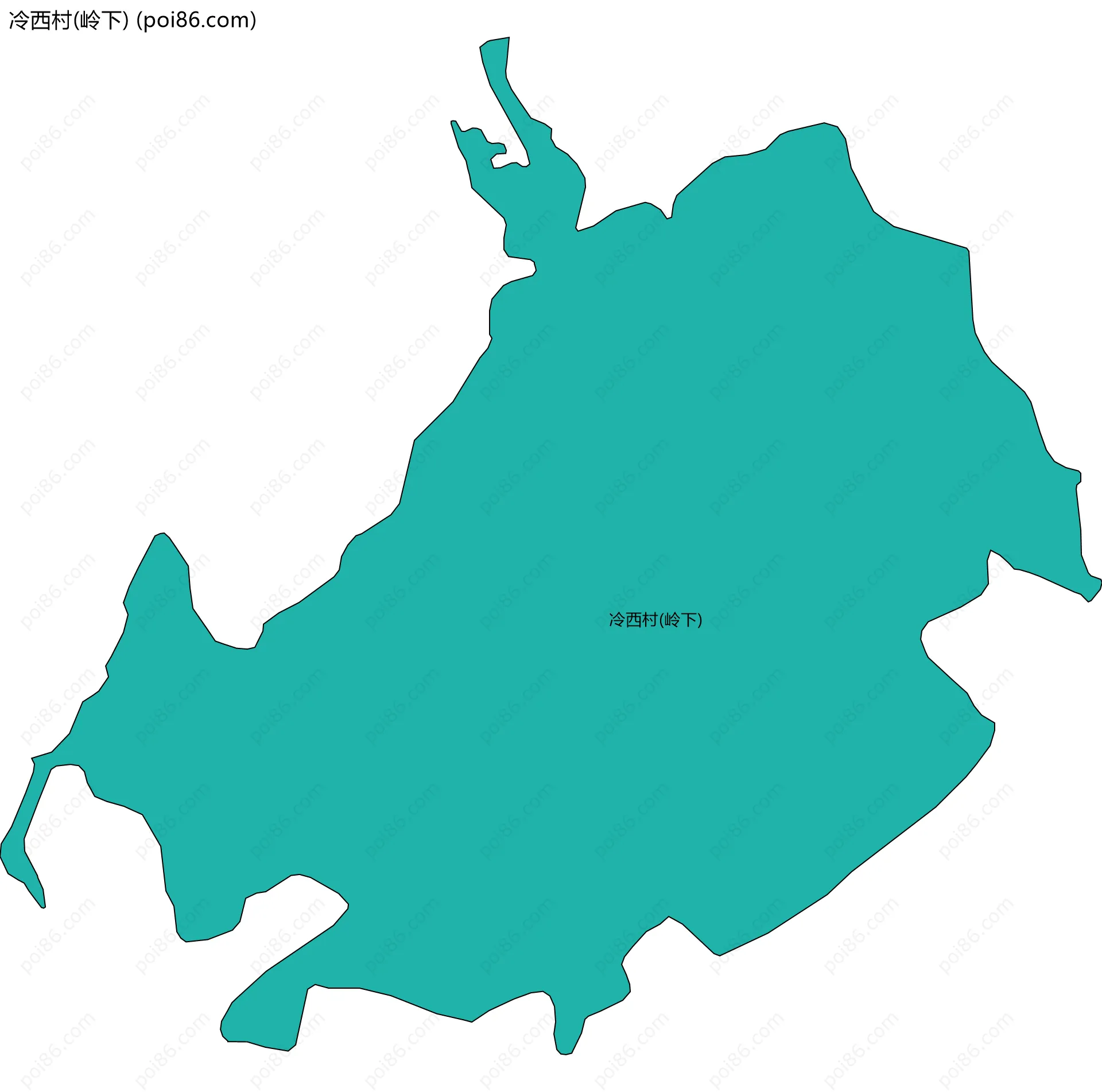 冷西村(岭下)边界地图