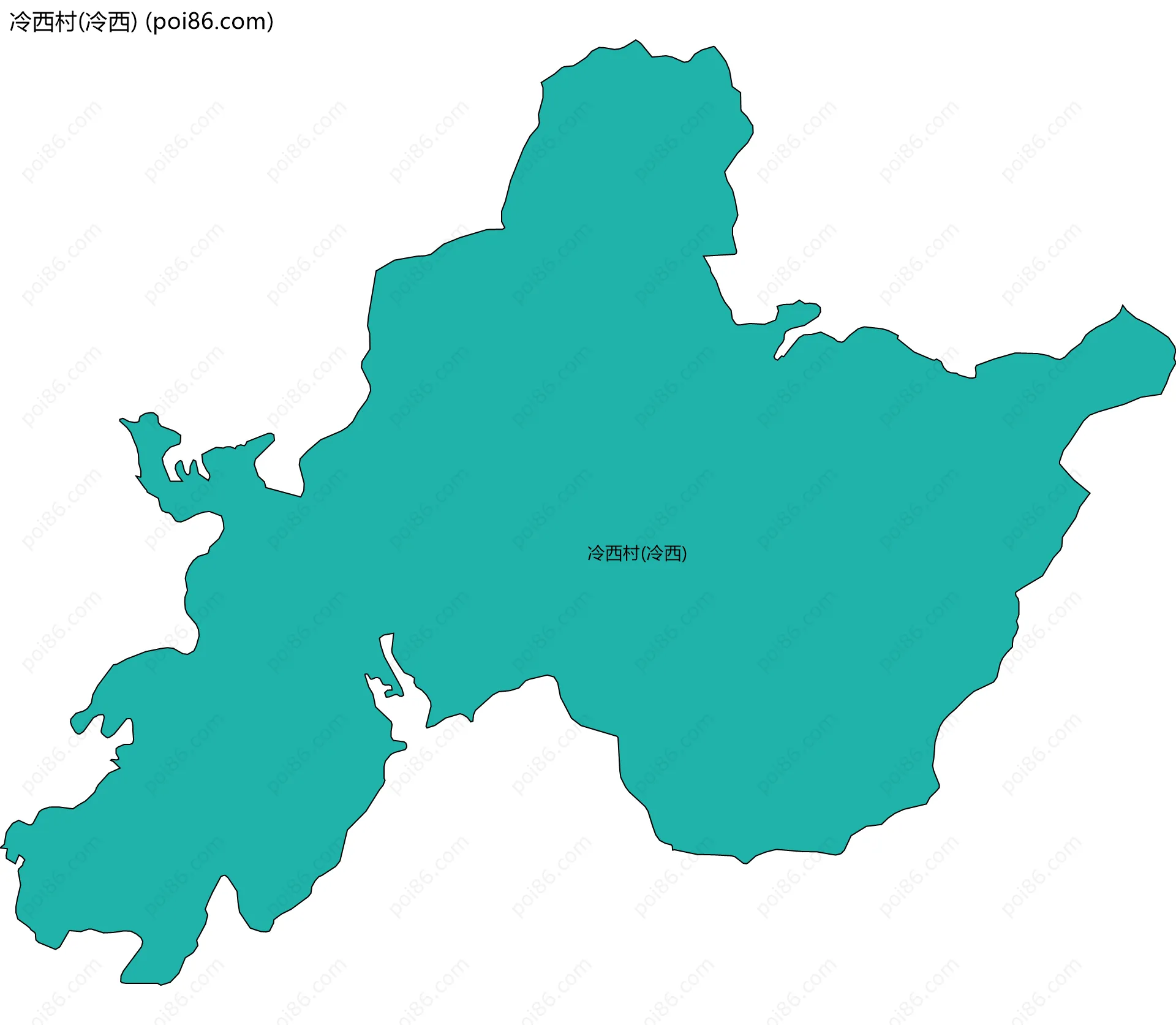 冷西村(冷西)边界地图
