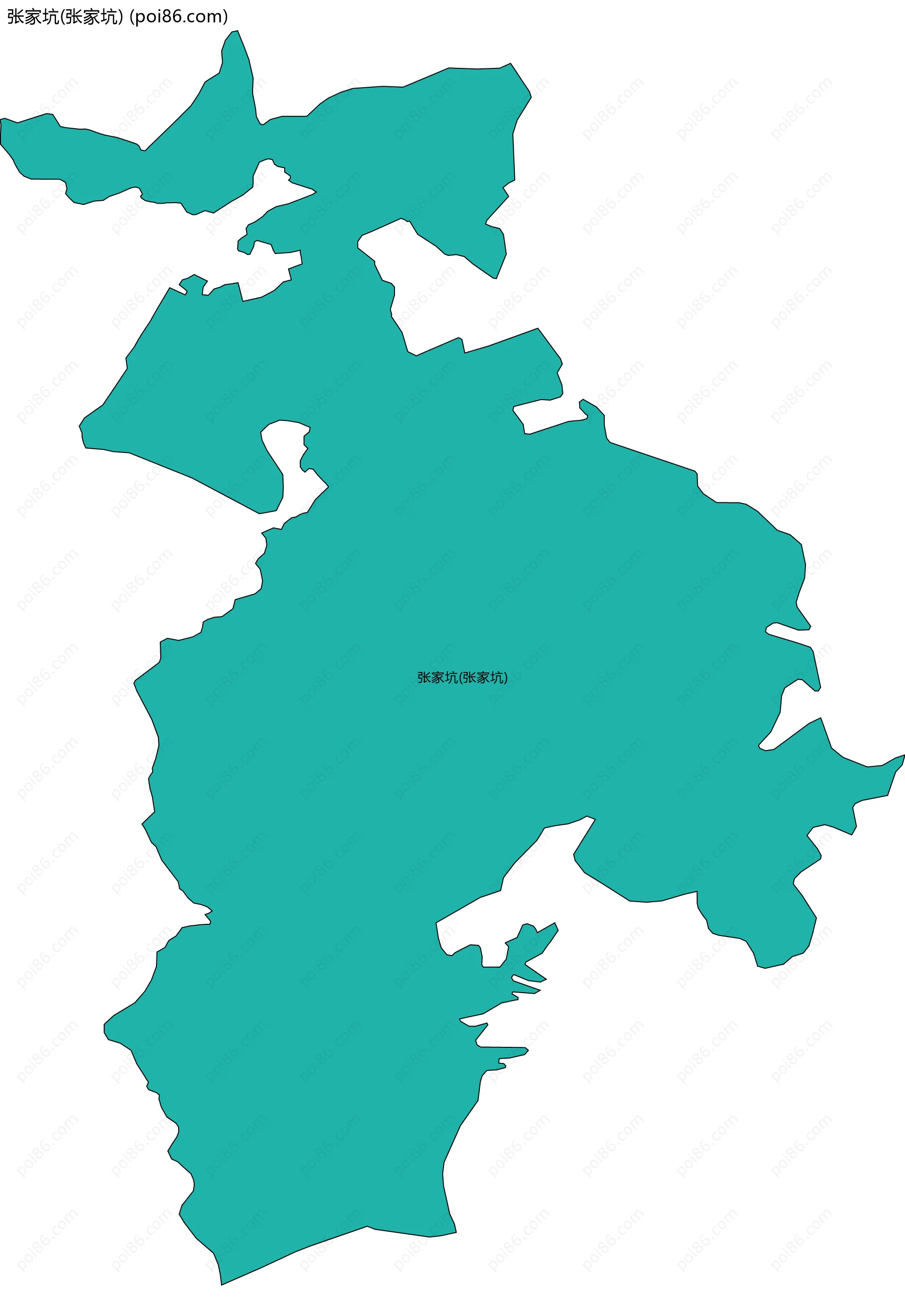 张家坑(张家坑)边界地图