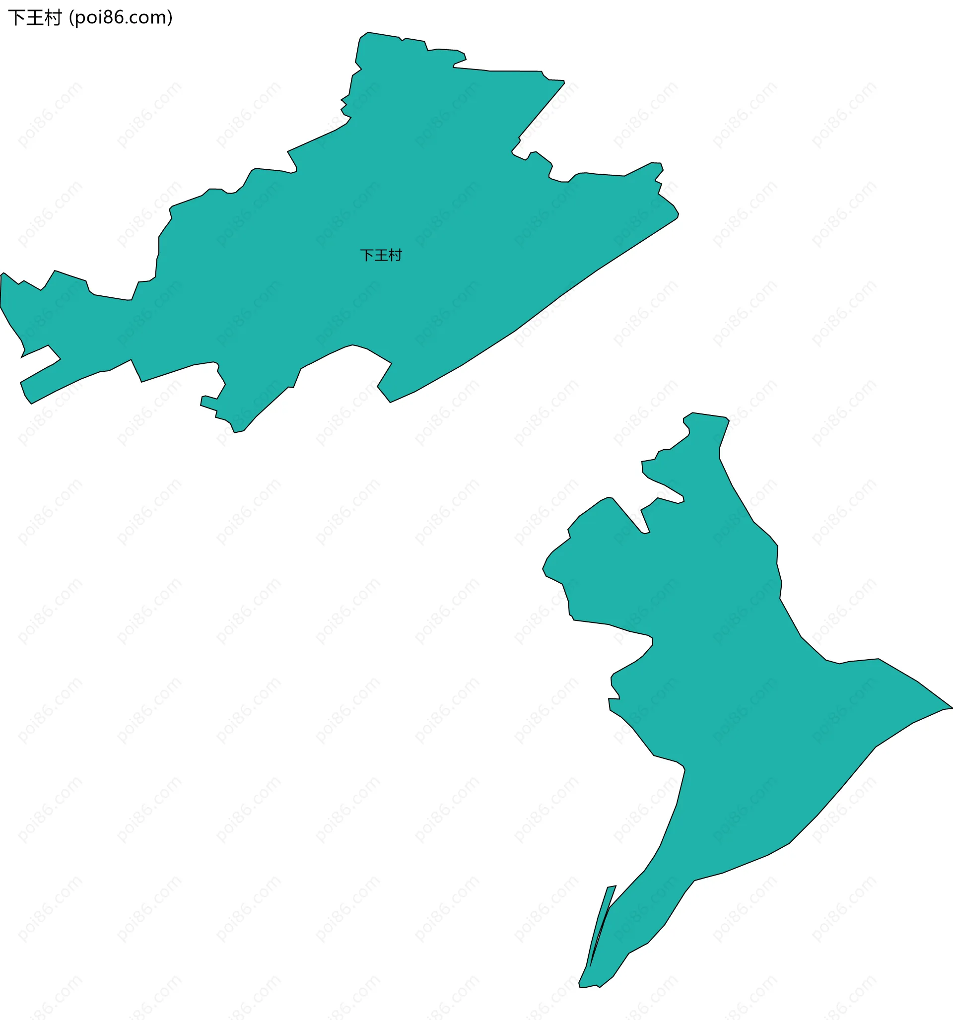 下王村边界地图