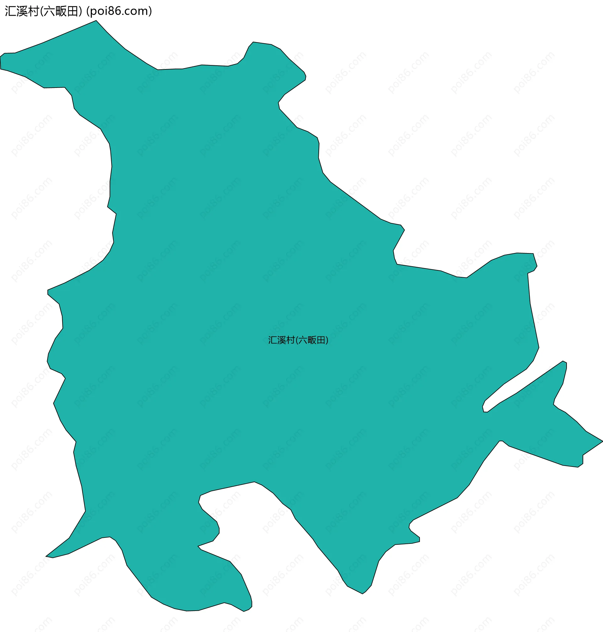 汇溪村(六畈田)边界地图