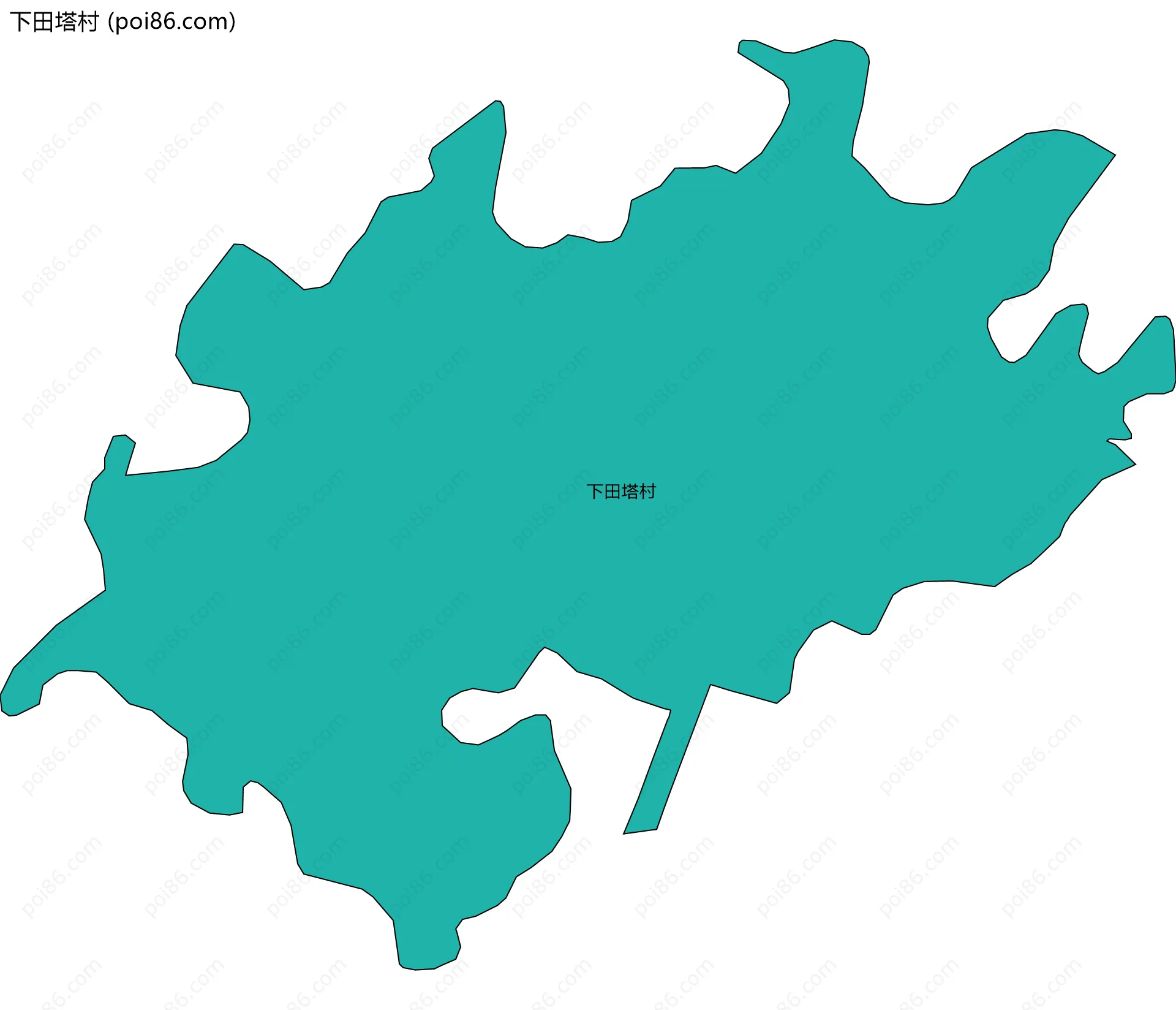 下田塔村边界地图