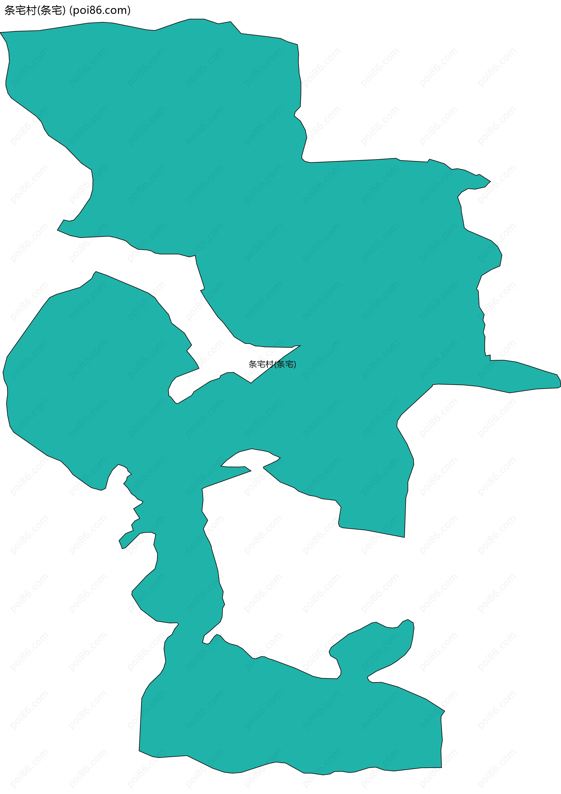 条宅村(条宅)边界地图